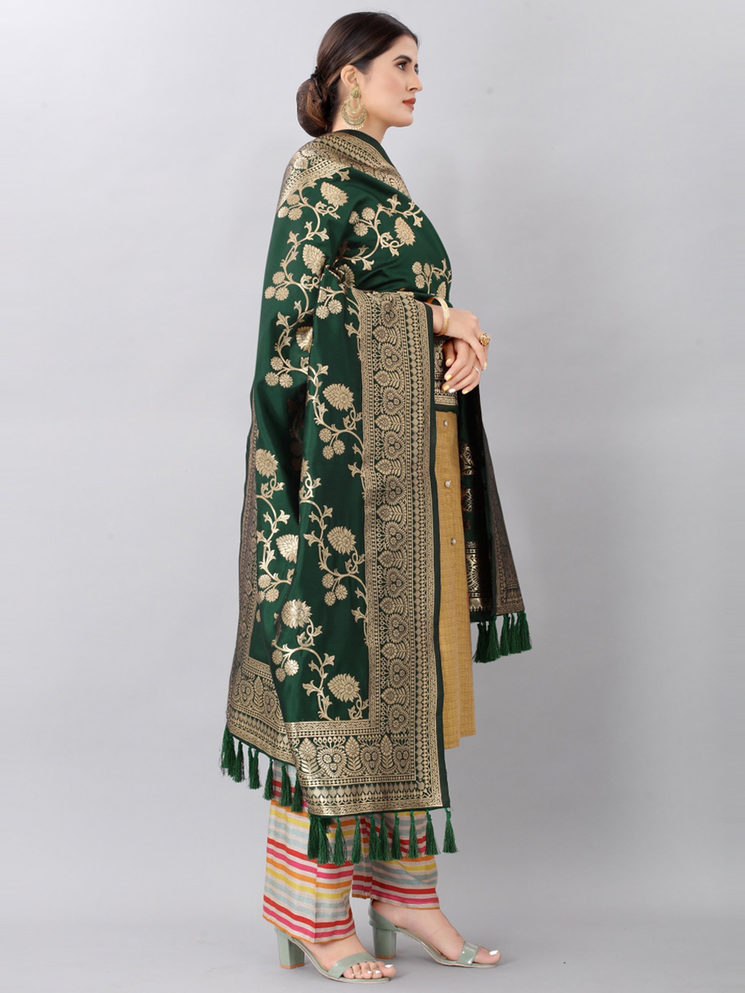 Buy Silk Land Green Woven Pattern Dupatta for Women Online @ Tata CLiQ