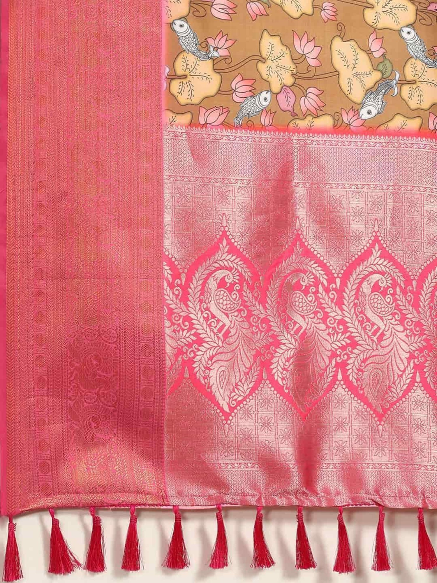 Buy Silk Land Silk Brown Woven Saree With Unstitched Blouse for Women  Online @ Tata CLiQ