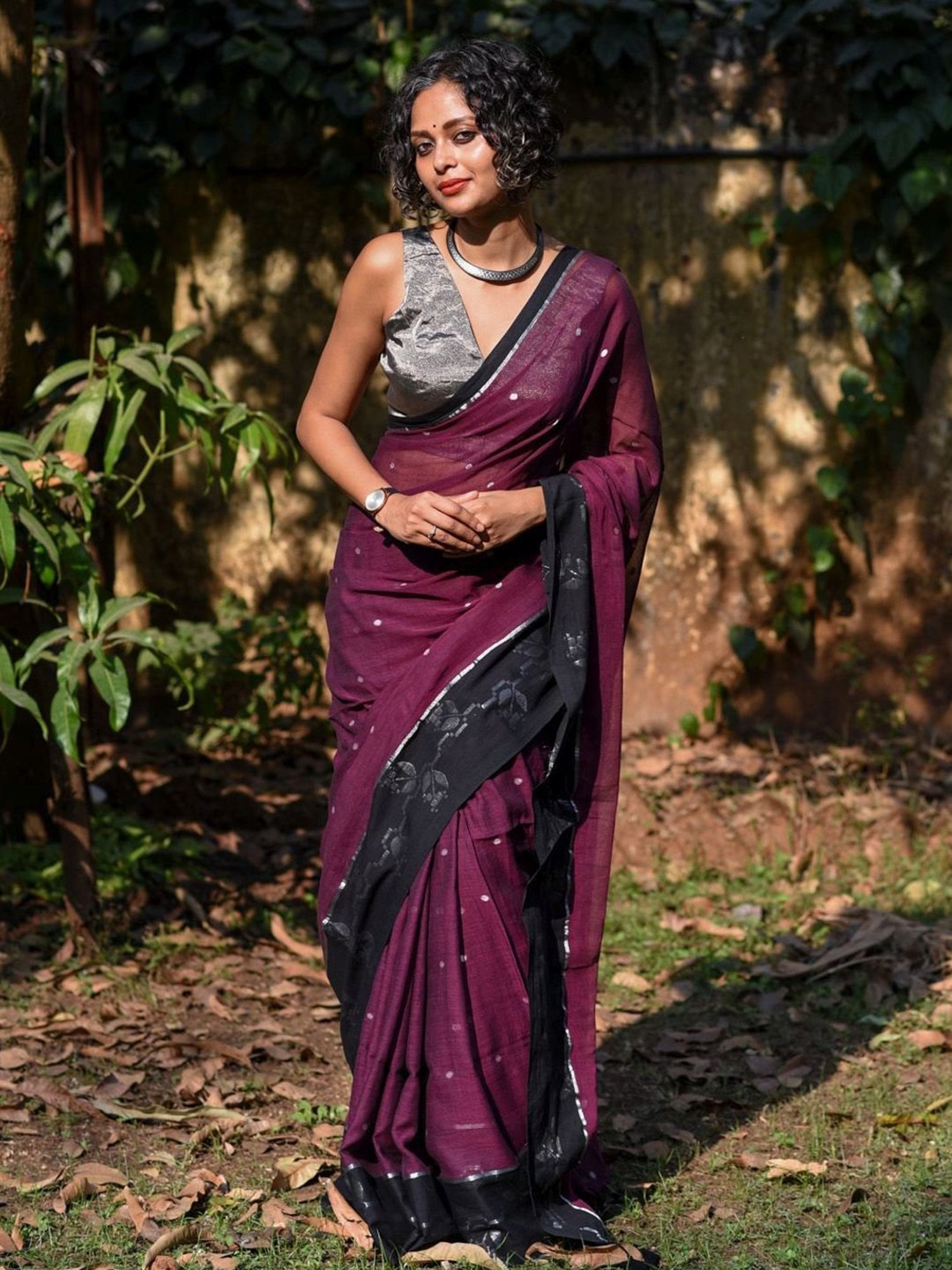 Buy Suta Purple Saree Without Blouse for Women Online @ Tata CLiQ