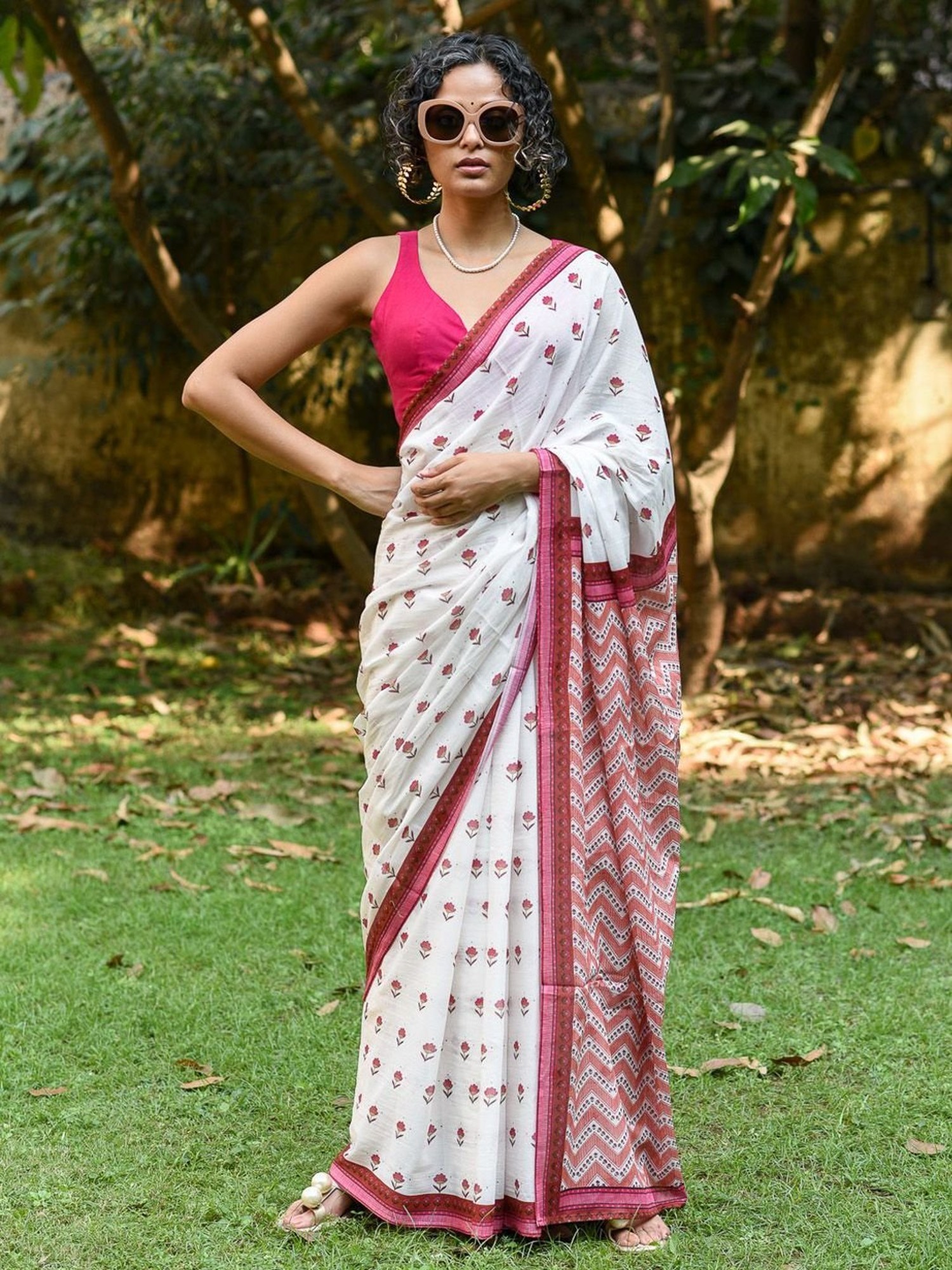 Handloom Cotton Silk saree - White colour – Nivedita Fashions-hautamhiepplus.vn