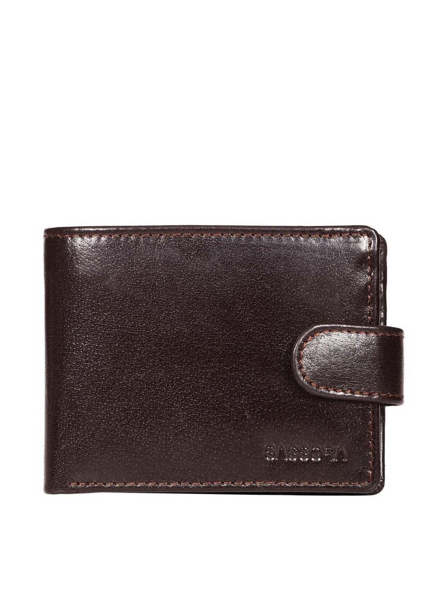 Buy SASSORA Brown Casual Leather Rfid Bi-Fold Wallet for Men