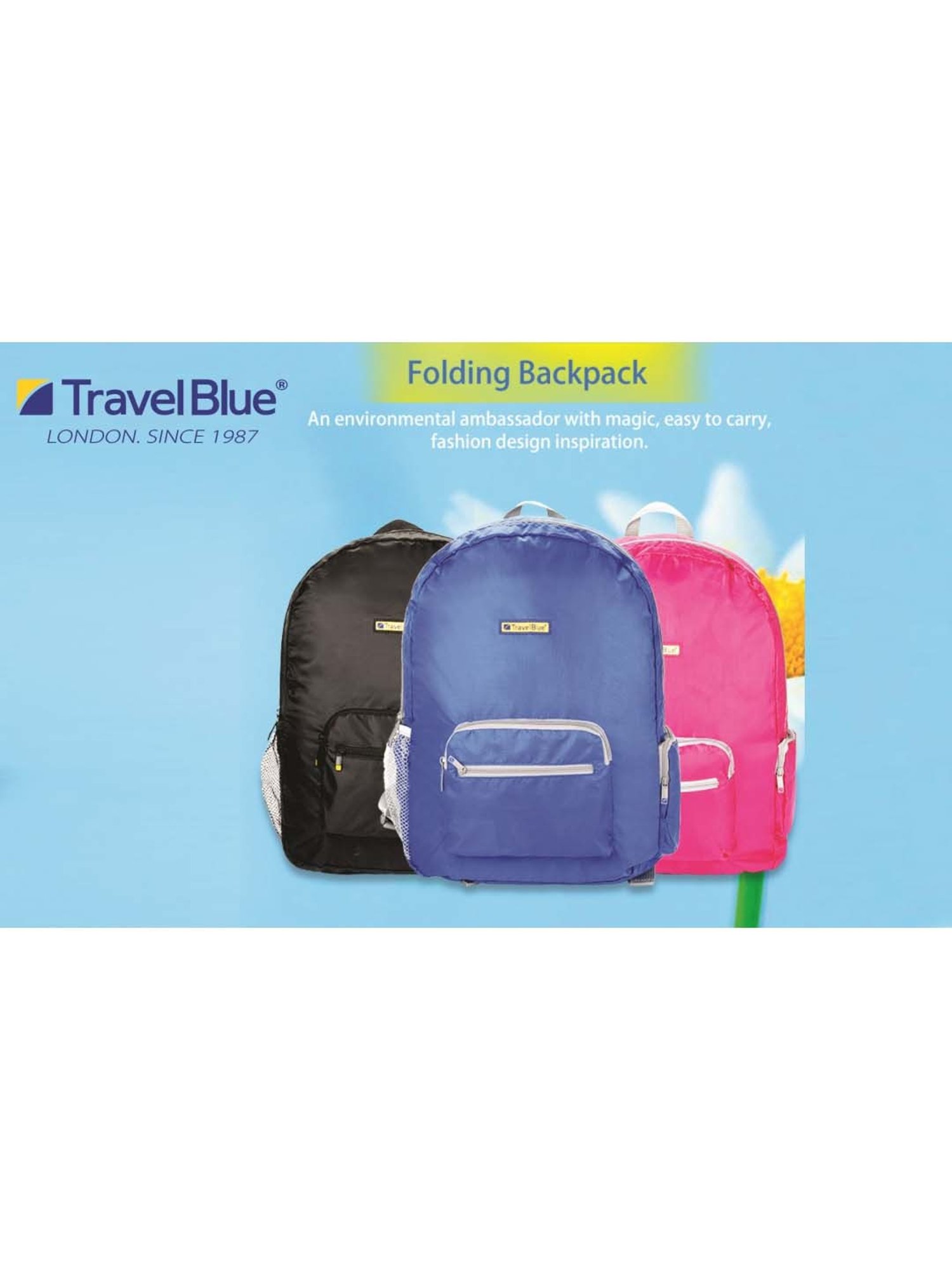 Travel blue shop folding rucksack