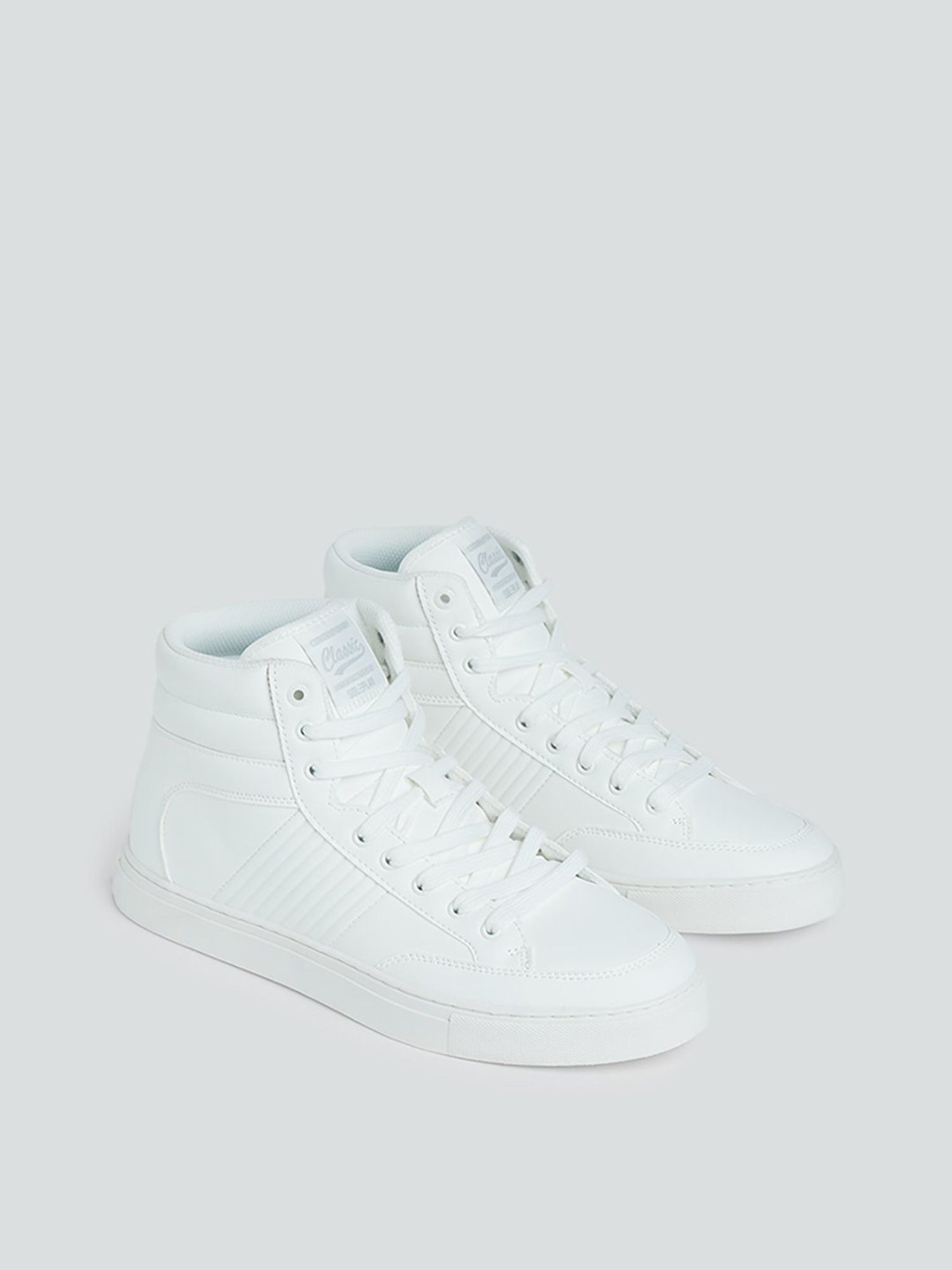 SOLEPLAY White Lace-Up Sneakers, White / EURO-44