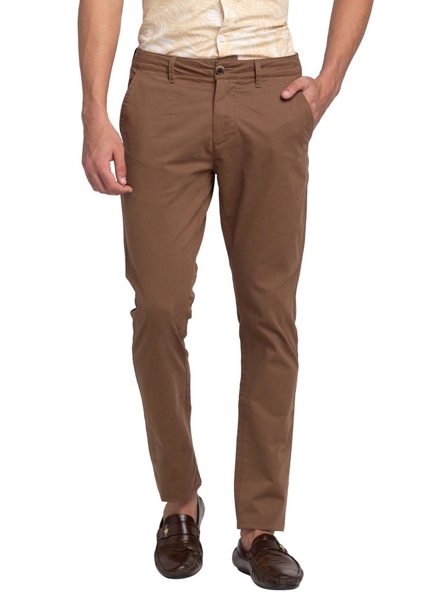 Derby Jeans Community Brown Cotton Solid Slim Tapared Mens Trouser at Rs  949.50/piece | Men Cotton Jeans in Chennai | ID: 20794068548