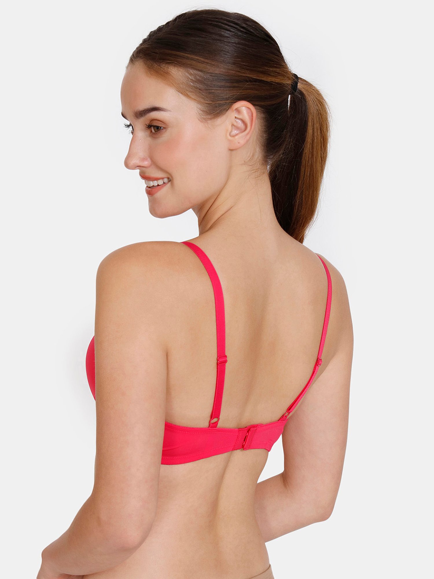 Zivame Red Half Coverage Double Layered T-Shirt Bra