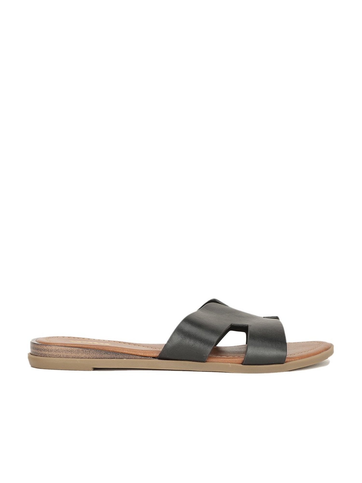 LEATHER MULTI-STRAPPED SANDAL WITH HALF RUBBER SOLE - DanWard