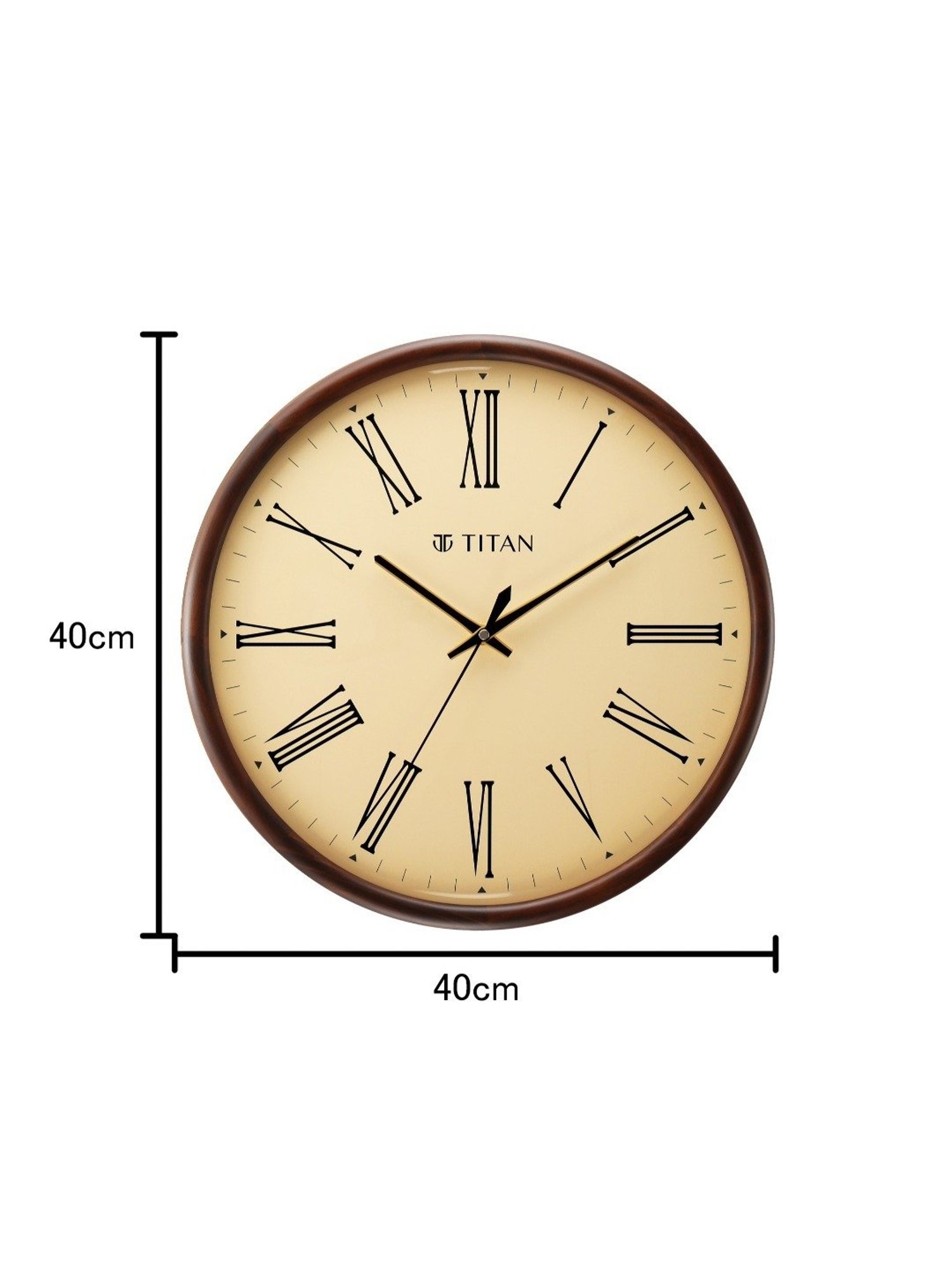 Buy Titan Classic Brown Wall Clock With Silent Sweep Technology Online