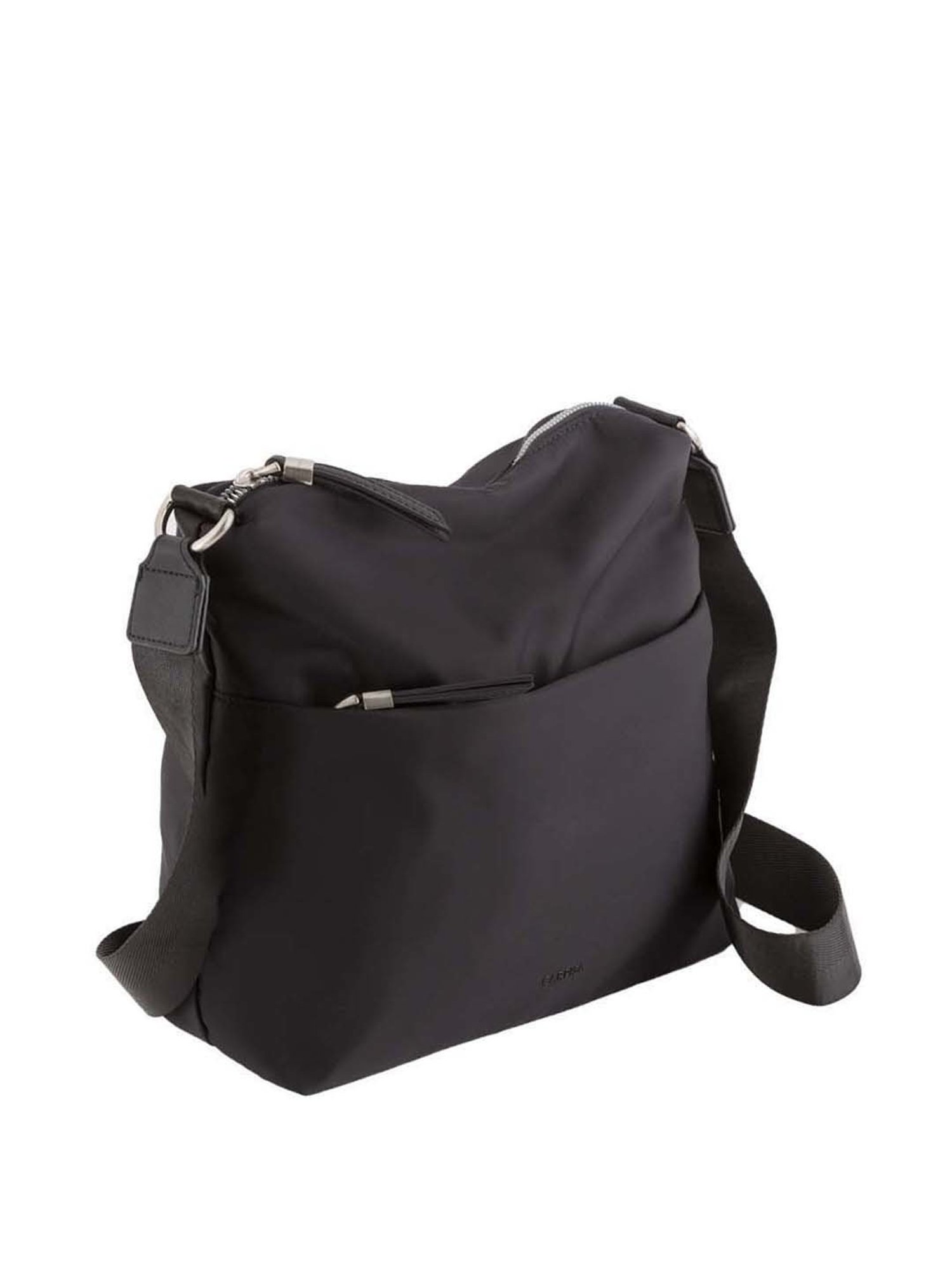 Raja Leather Nylon Black Sling Bag For Casual Wear
