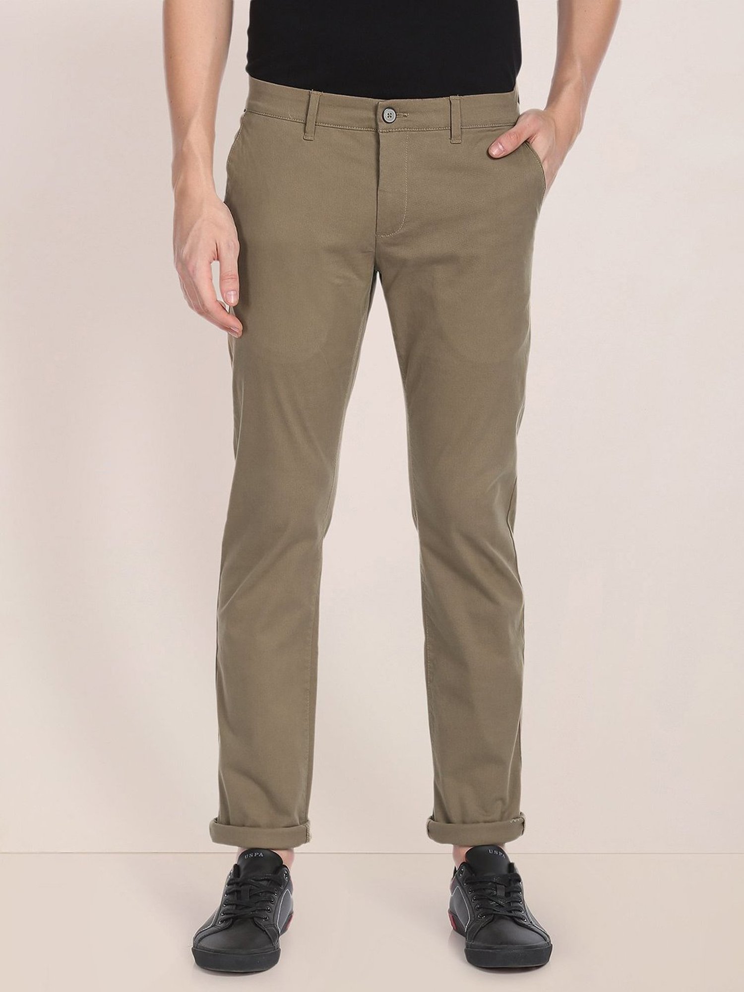 Buy online Green Cotton Flat Front Casual Trousers from Bottom Wear for Men  by U.s. Polo Assn. for ₹2379 at 28% off | 2024 Limeroad.com