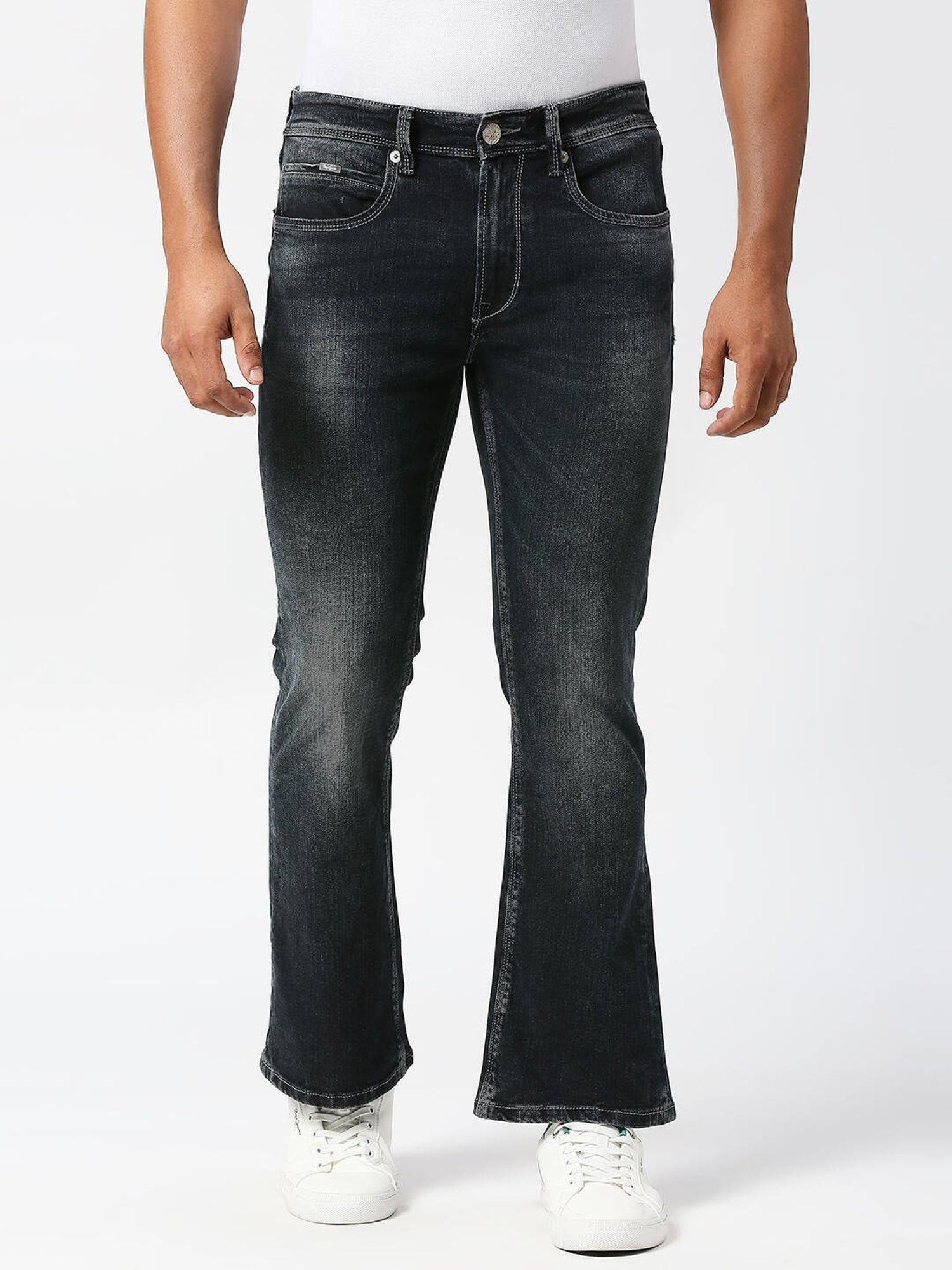 Loose Bootcut Jeans - Denim black - Men | H&M IN