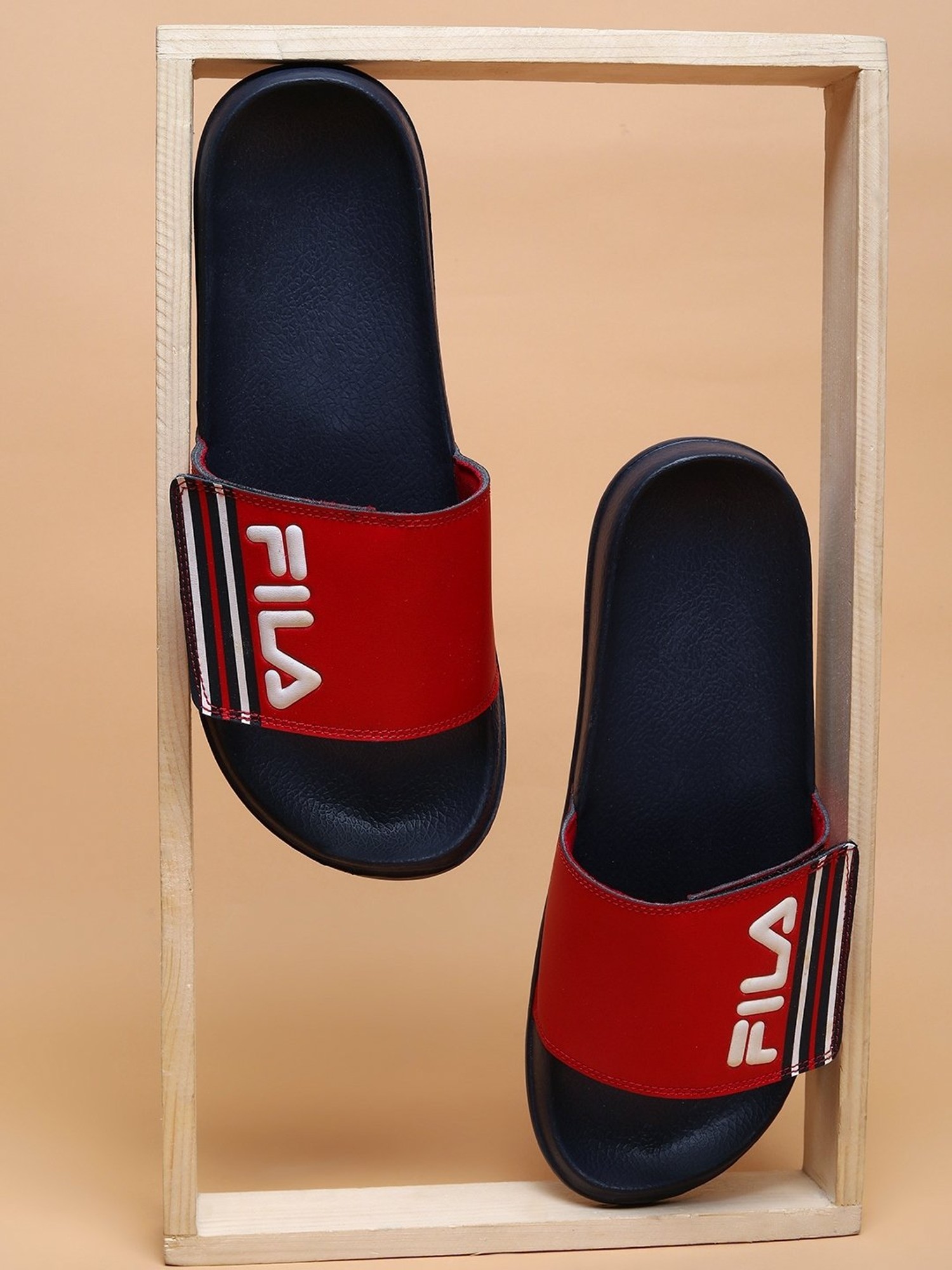 FILA Men's Massaggio Slippers Casual Slide Sandals (13, Fila Navy, White, Fila  Red) - Walmart.com
