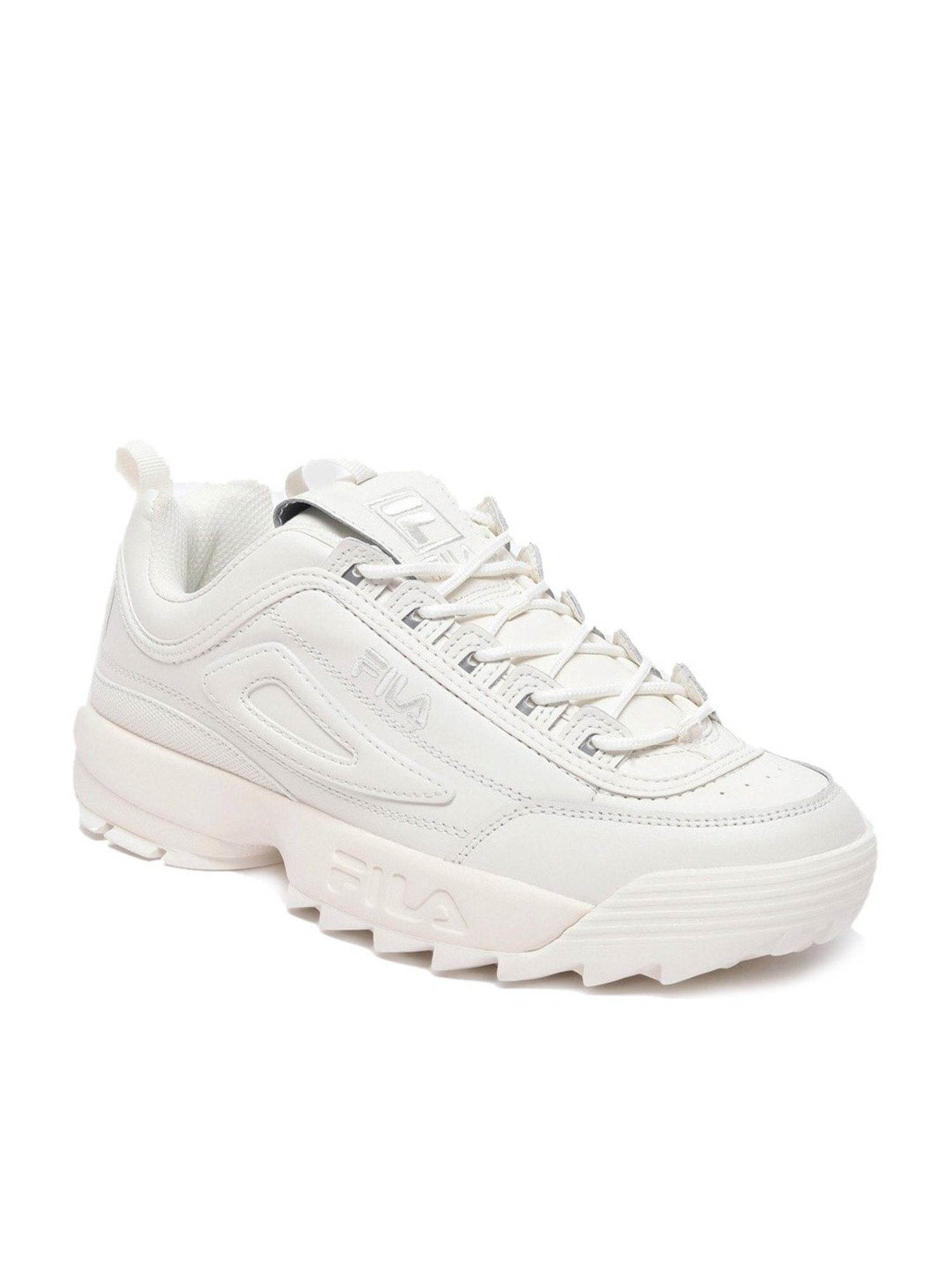 All white fila hot sale disruptor 2