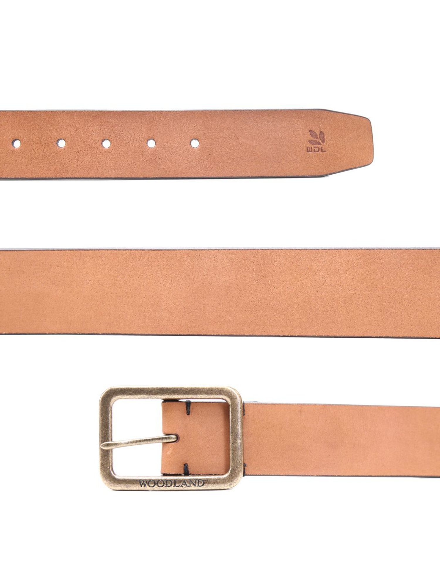 WOODLAND Leather Belt with Buckle Closure For Men (Tan, 36)