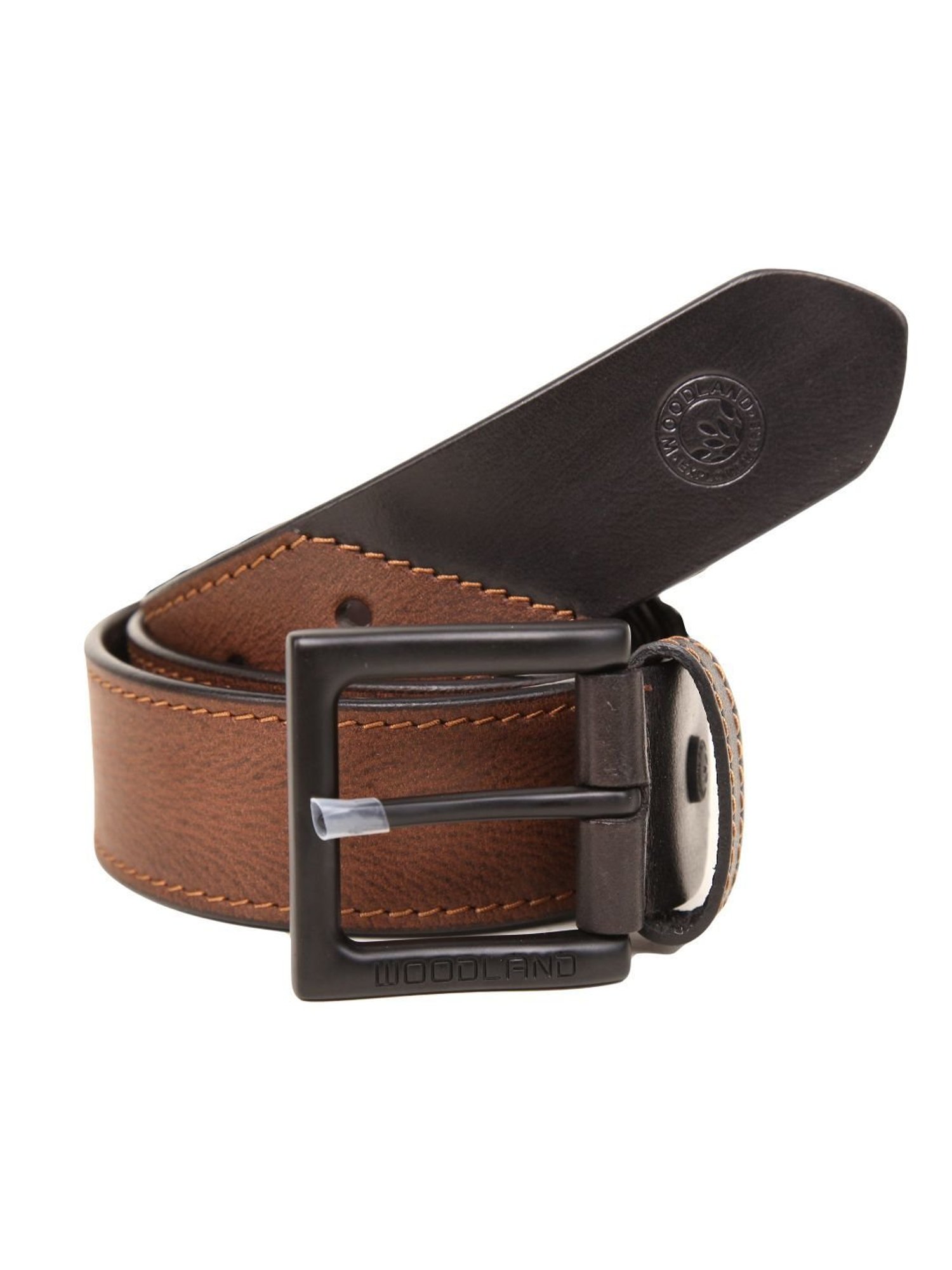 WOODLAND Leather Belt with Buckle Closure For Men (Tan, 36)