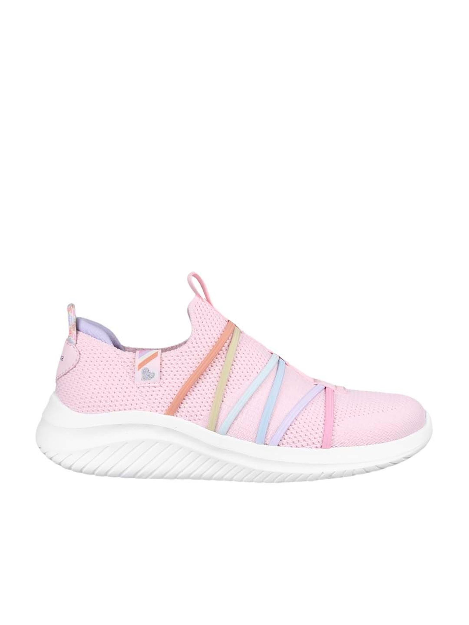 Skechers Girls ULTRA FLEX 3.0 Light Pink Multi Casual Canvas Shoes