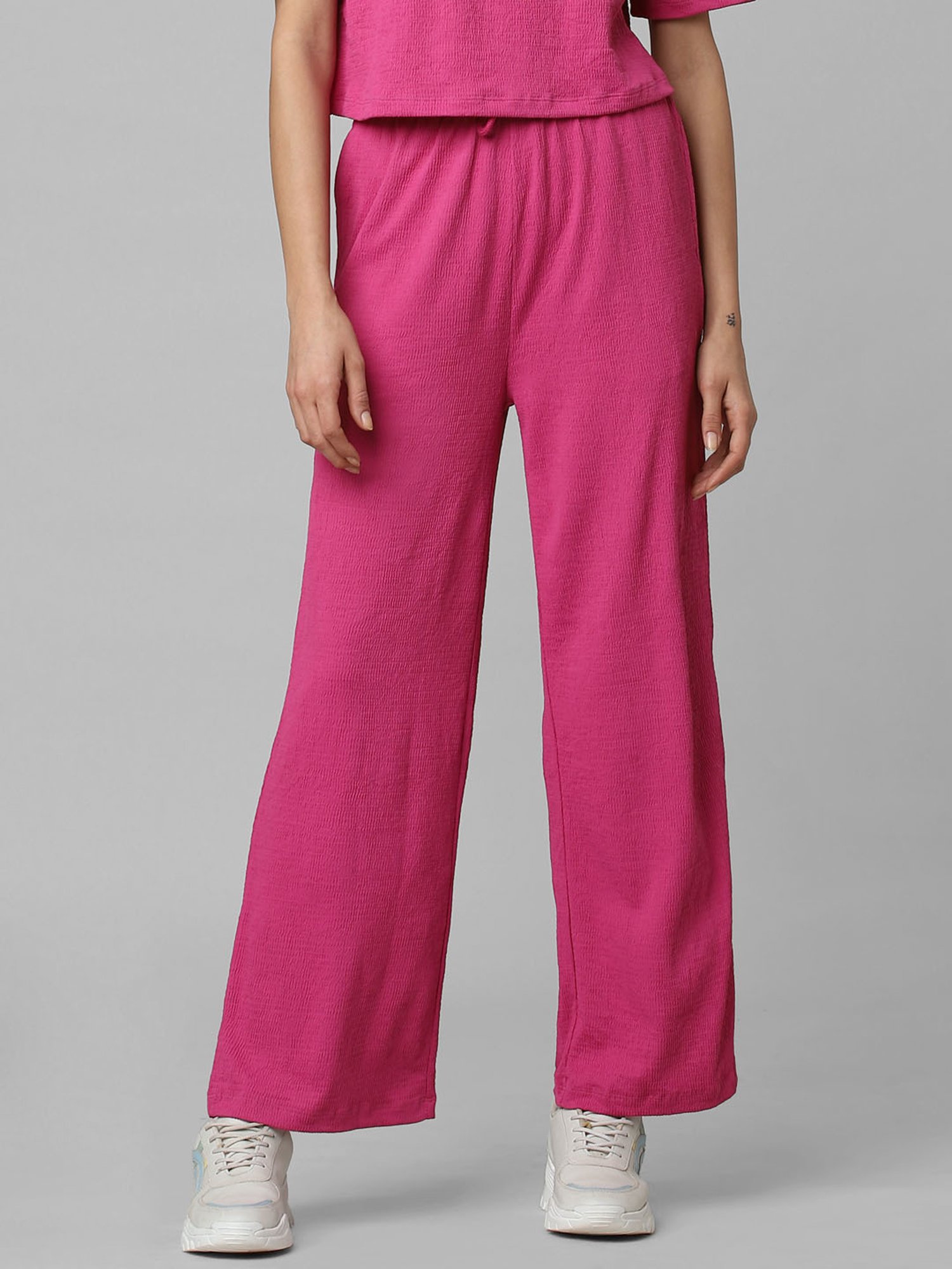 Buy Only Dark Pink Regular Fit High Rise Pants for Women Online