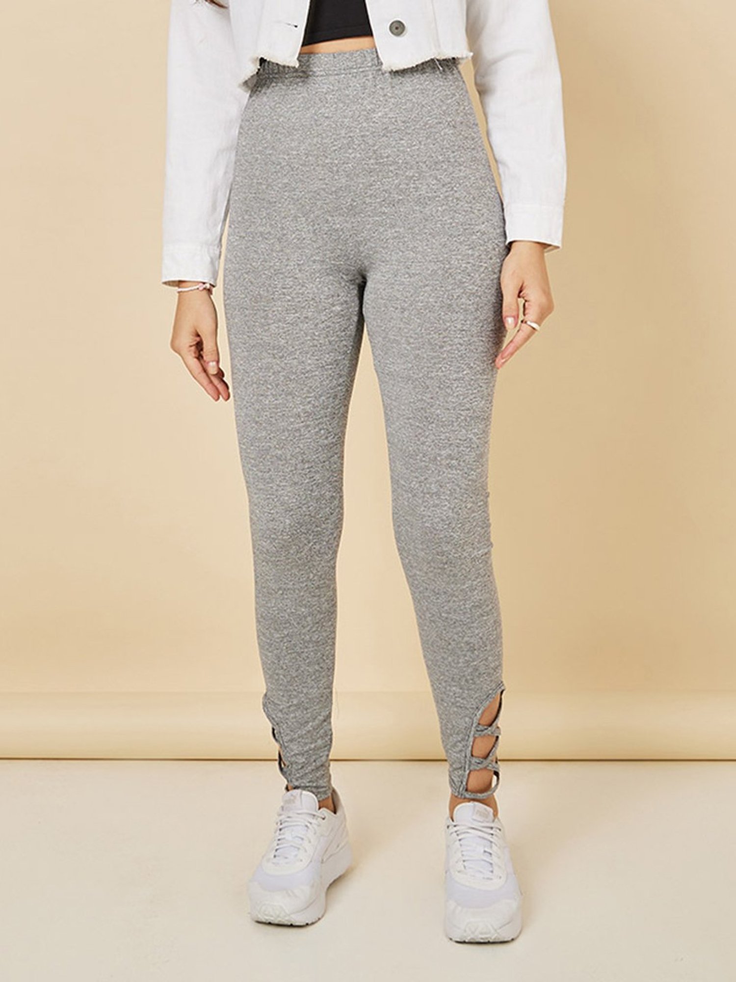 Buy Styli Grey Leggings for Women's Online @ Tata CLiQ