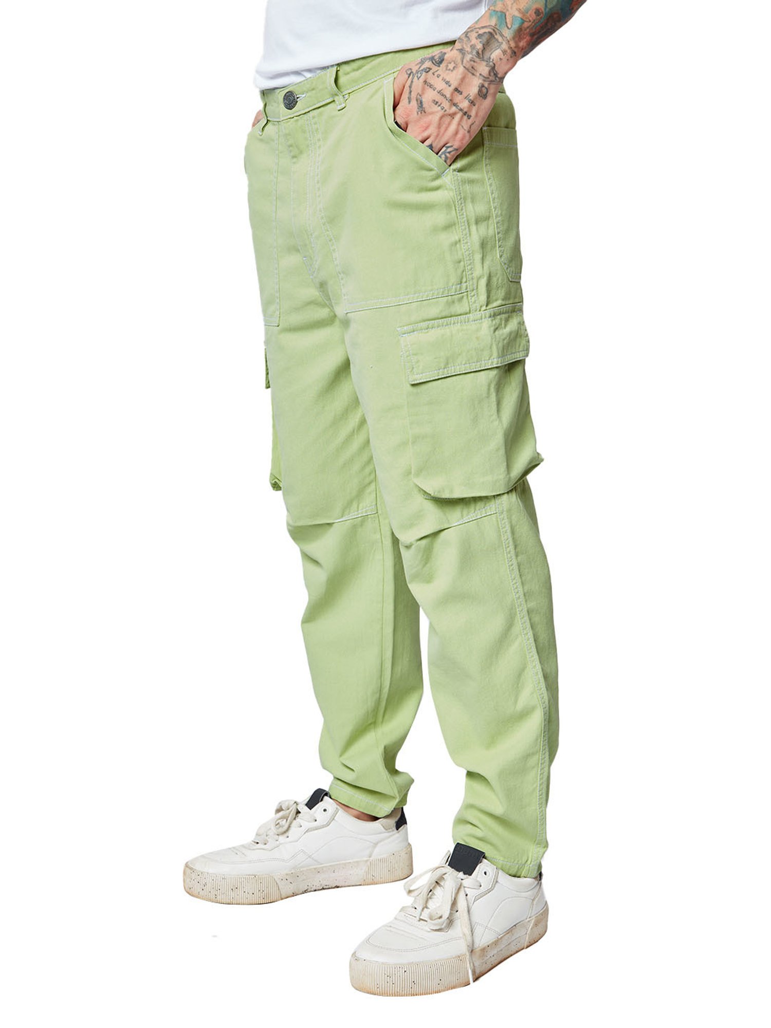 Canvas Cargo Pants - Light khaki green - Ladies | H&M US