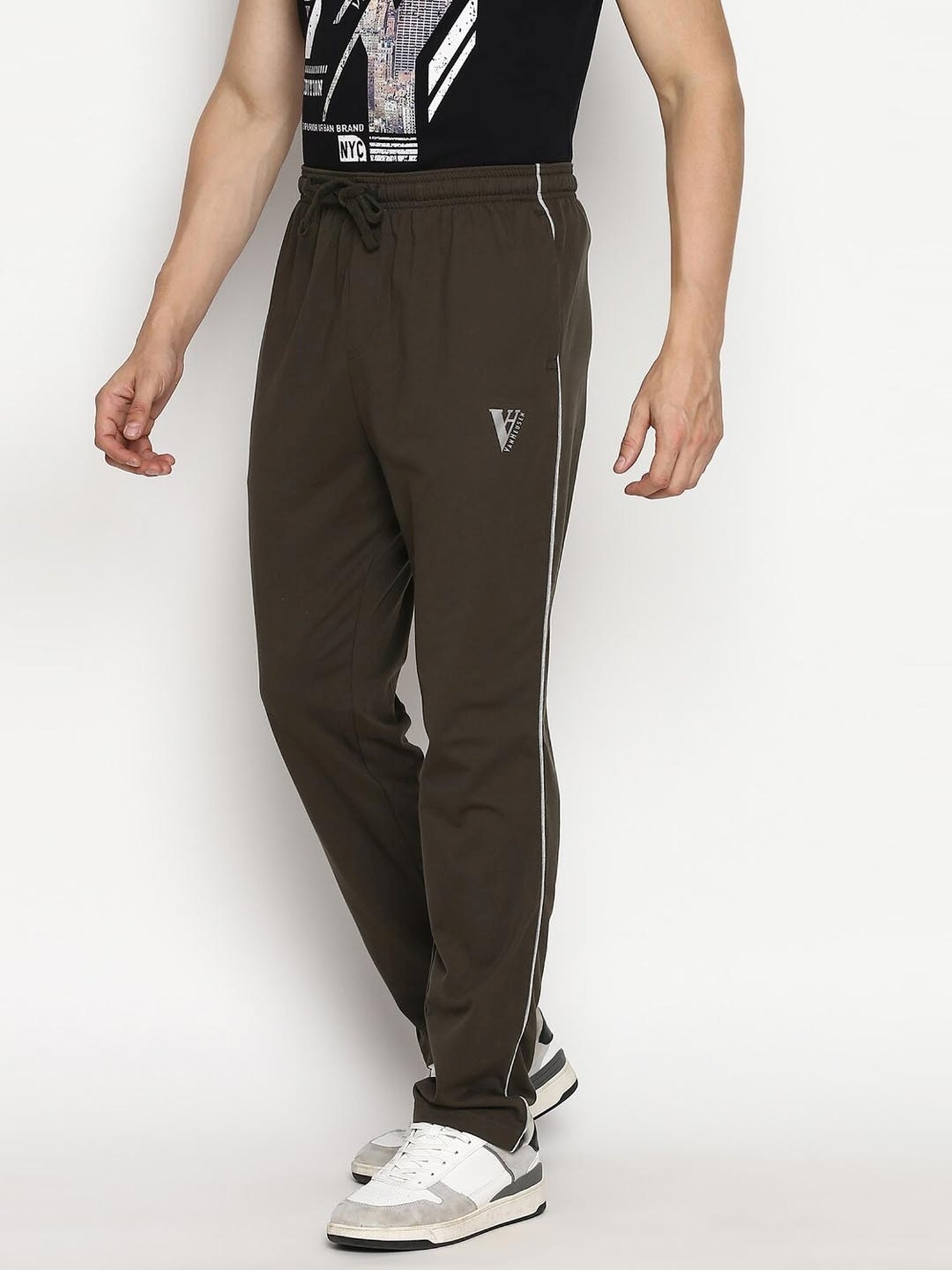 Buy Moschino Couture Men Olive Double-Question Mark Taped Track Pants  Online - 914385 | The Collective