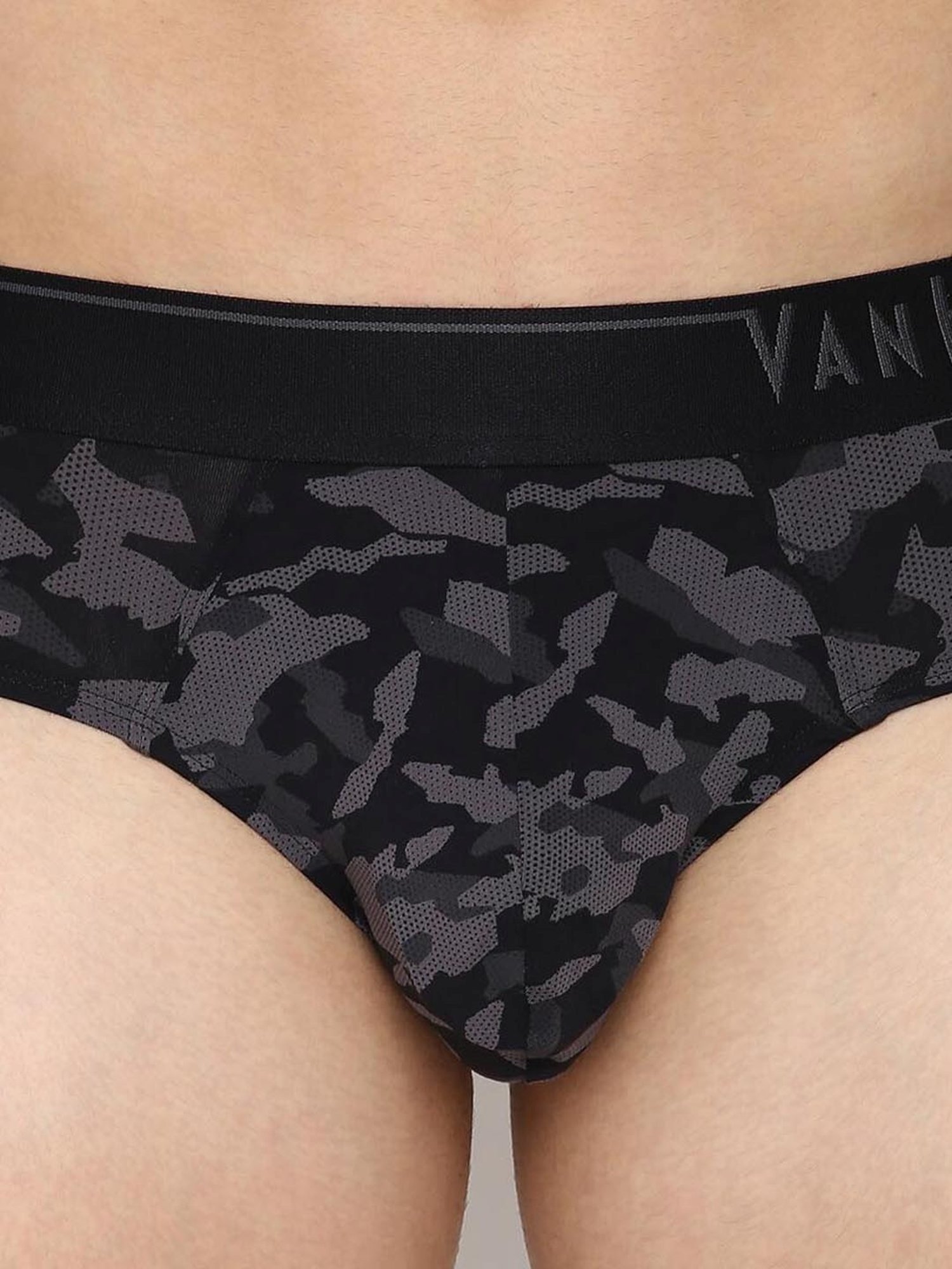 Buy VH Innerwear Grey Regular Fit Printed Briefs for Mens Online