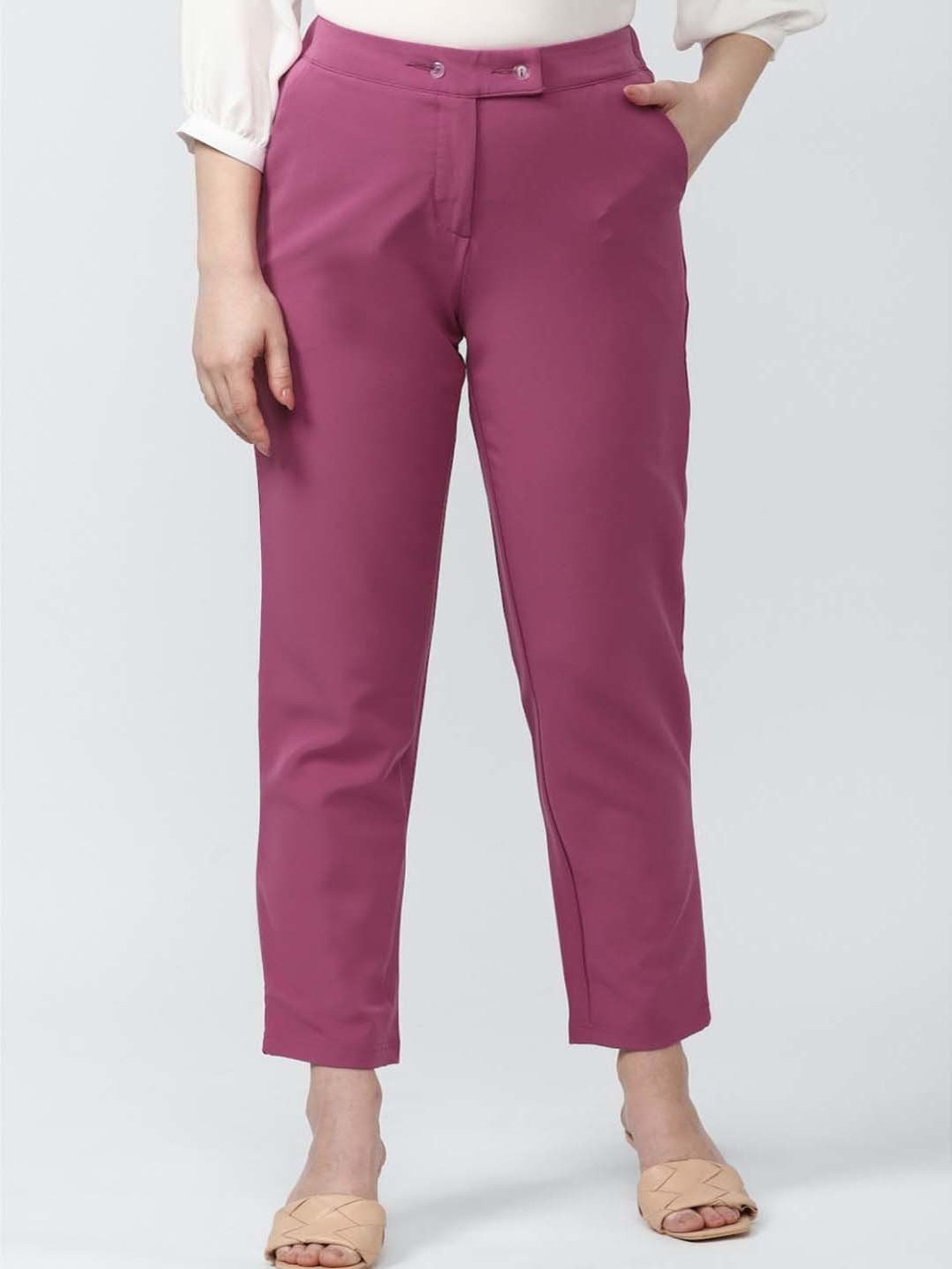 Buy Pink Trousers & Pants for Women by Sera Online | Ajio.com