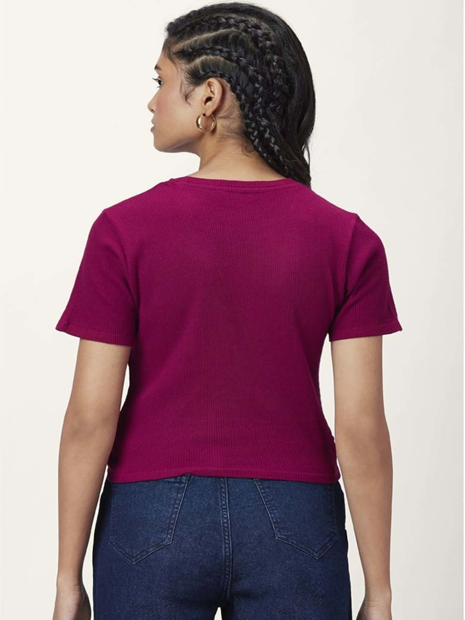 Buy People by Pantaloons Pink Cotton Top for Women Online @ Tata CLiQ