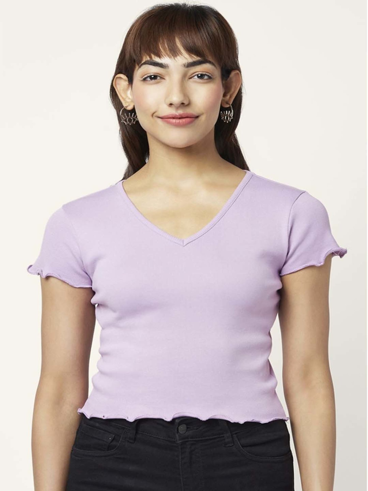 People by Pantaloons Pink Cotton Top