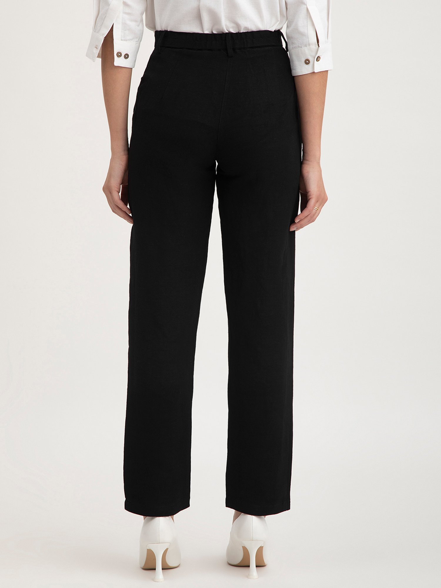 Black Straight Pants | Solid Black Straight Pants | Untung