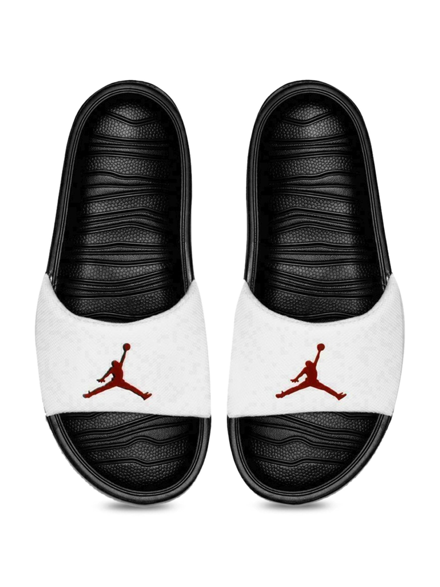 Jordan flip flops online white