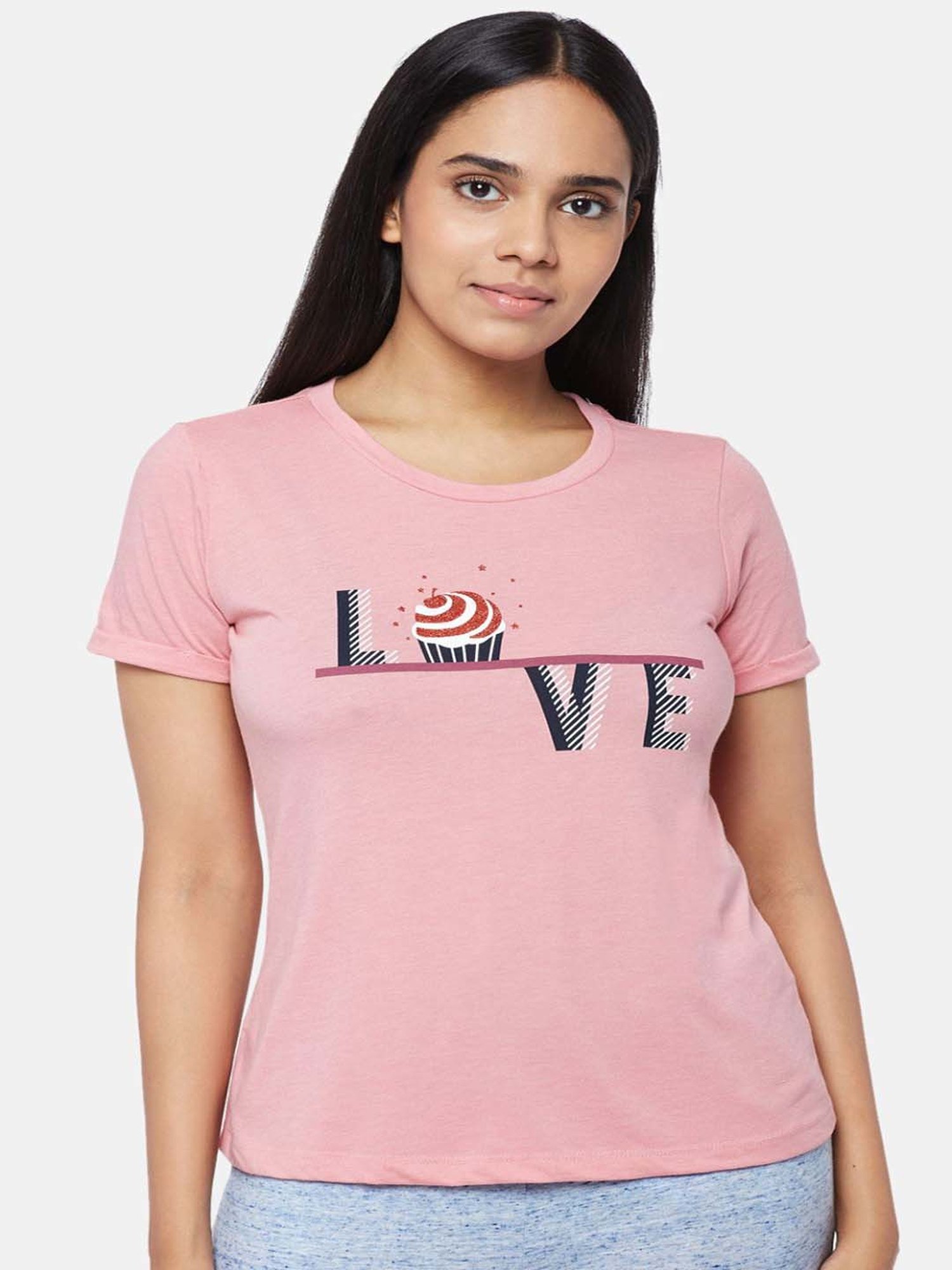 Dreamz by Pantaloons Pink Cotton Printed T-Shirt