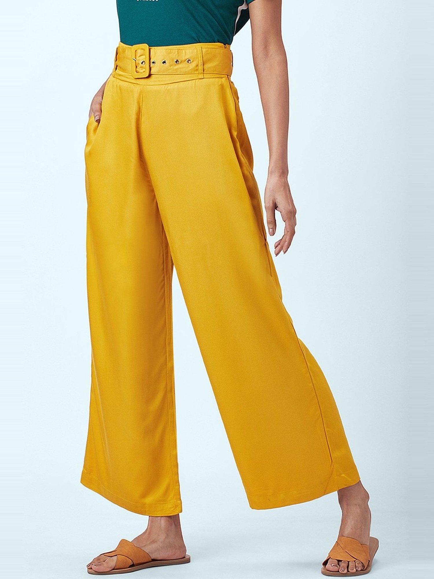 Amazon.com: Pants for Women Zipper Back Solid Palazzo Pants (Color : Mustard  Yellow, Size : Tall L) : Clothing, Shoes & Jewelry