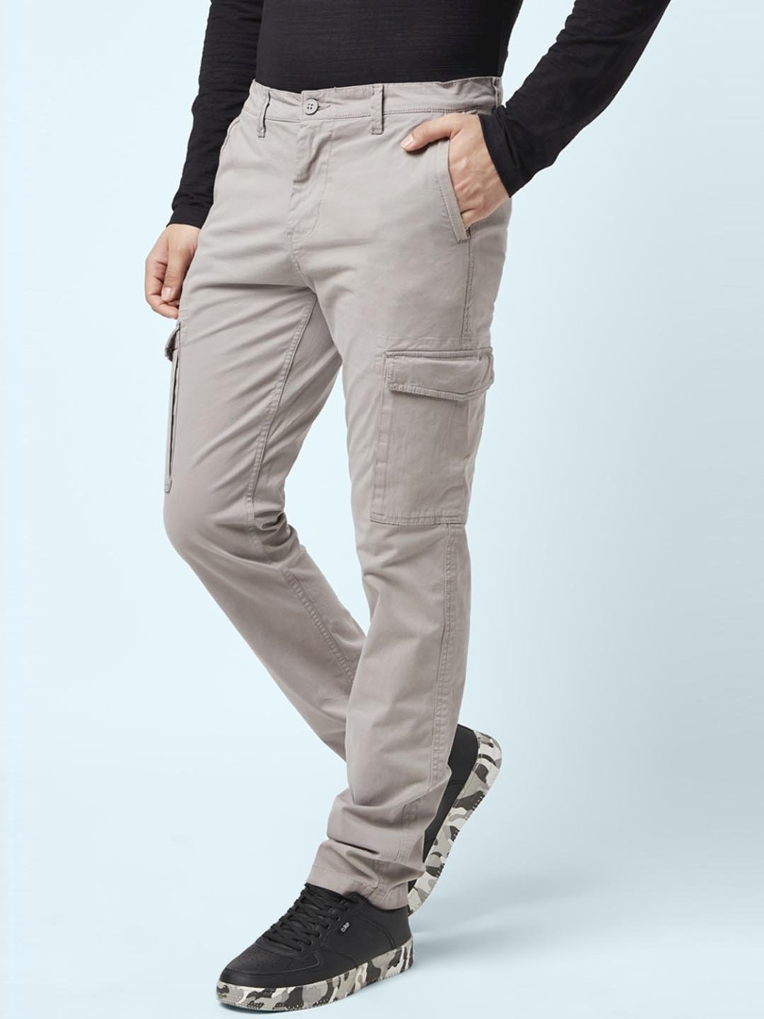 2-Pack Men's Belted Slim Fit Cotton Cargo Pocket Pants (Multiple Inseams) -  Walmart.com