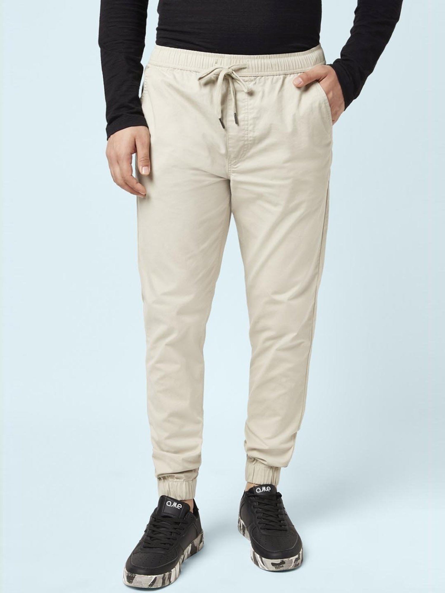 Buy Light Grey Fusion Fit Mens Cotton Trouser Online At Best Prices   Tistabene