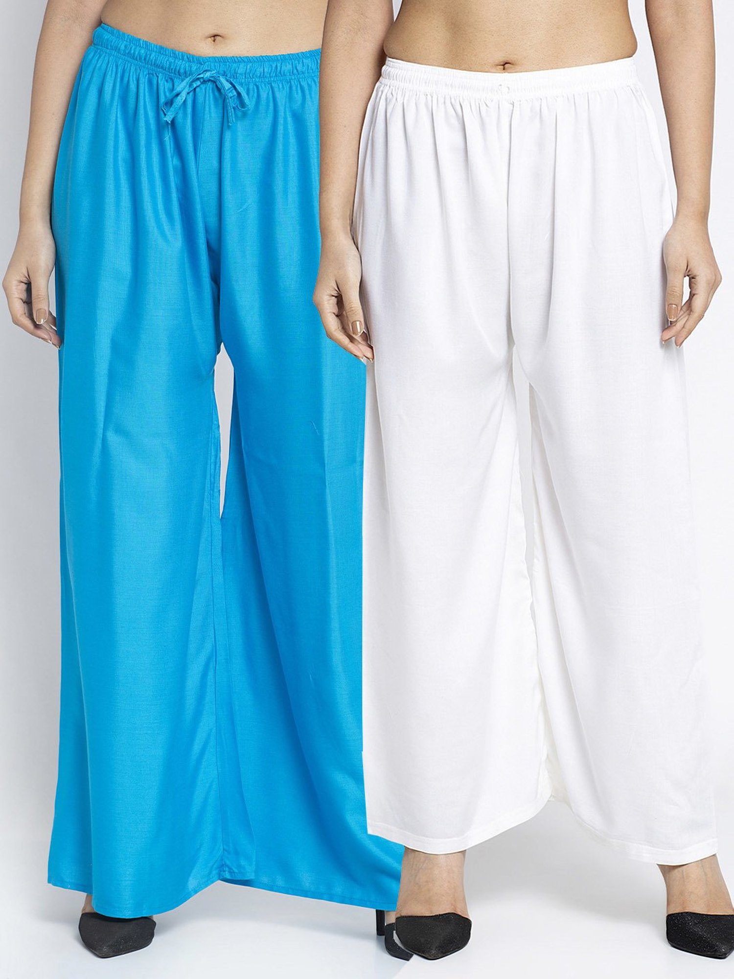 Buy VINSON Casual Flared Denim Palazzo Pants for Women (Light Blue,28)-(Pack  of 02) at Amazon.in