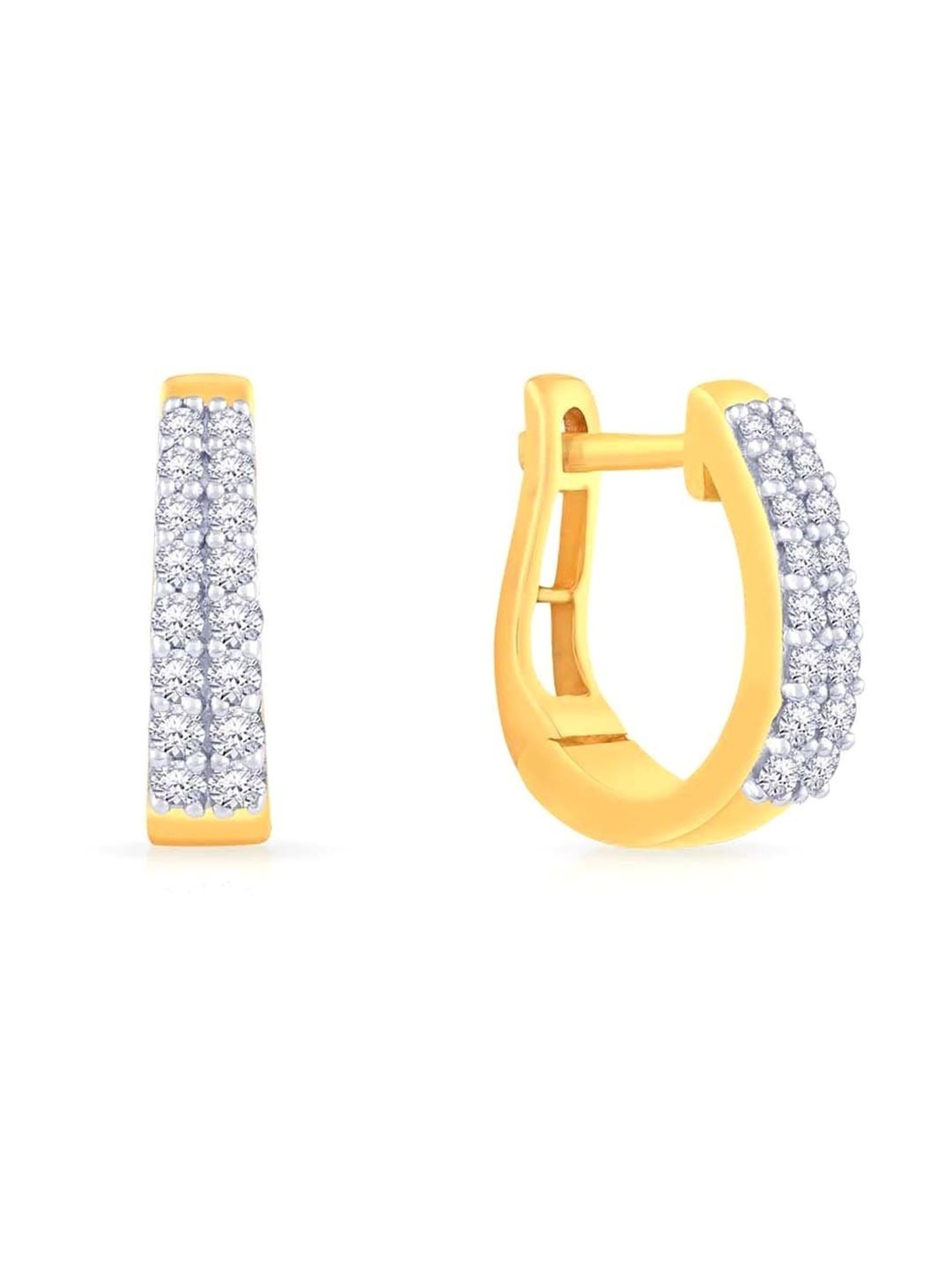 Mia by TANISHQ by Tanishq 14KT Yellow Gold Diamond Hoop Earrings in Goa at  best price by King Gold - Justdial