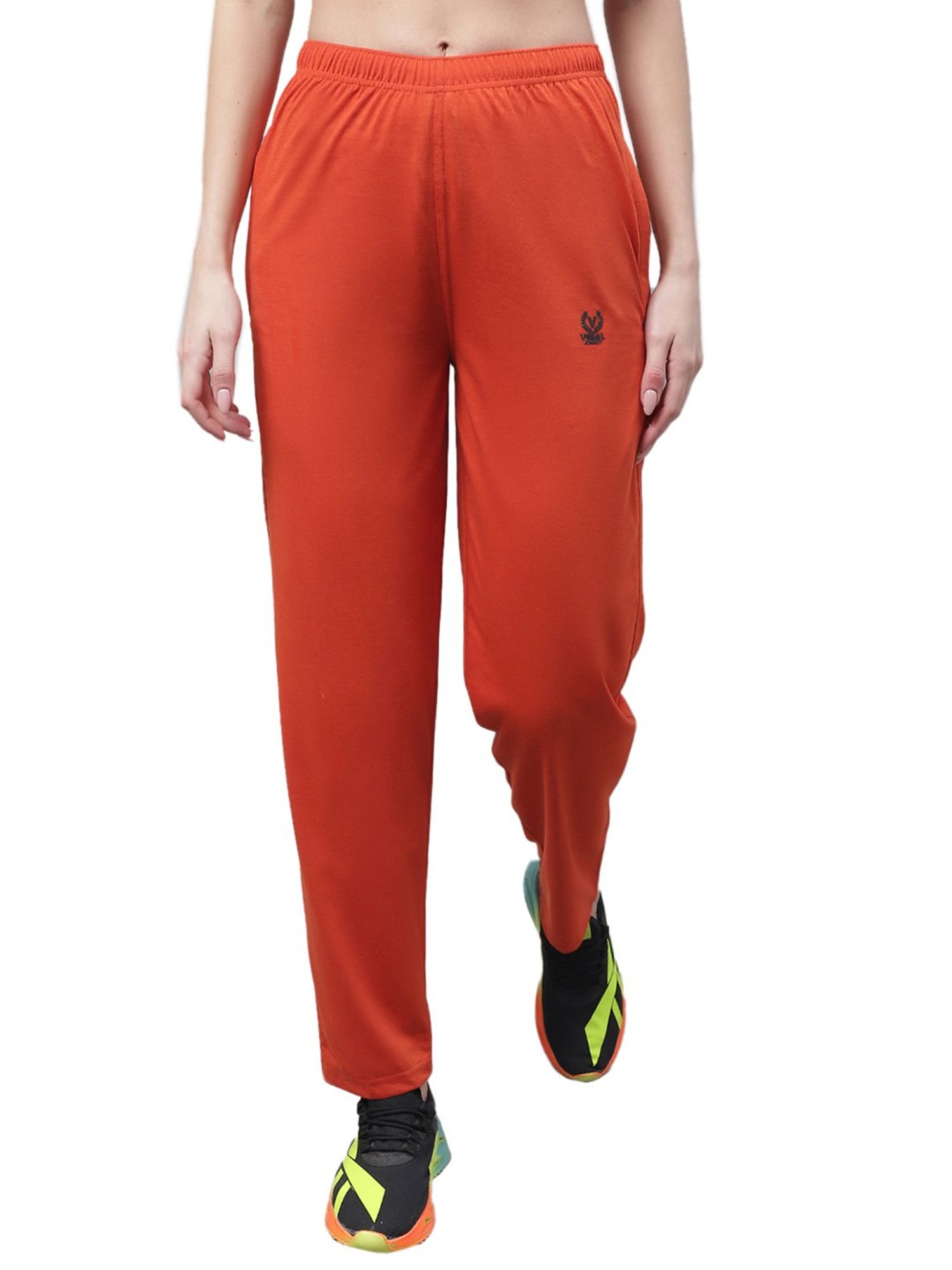Lyra Red Cotton Ankle Length Pants
