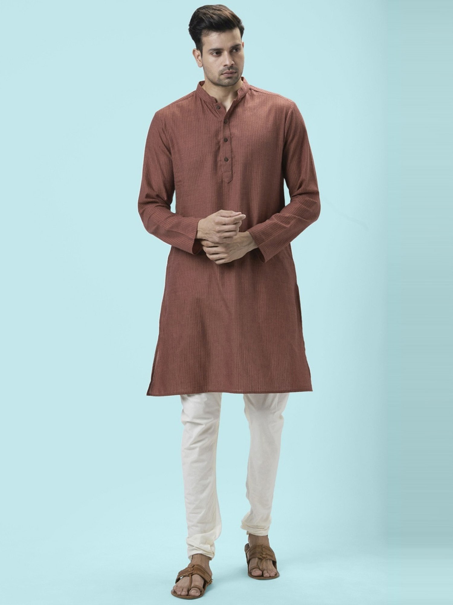 Buy Indus Route By Pantaloons Teal Regular Fit Kurtas for Mens Online @  Tata CLiQ