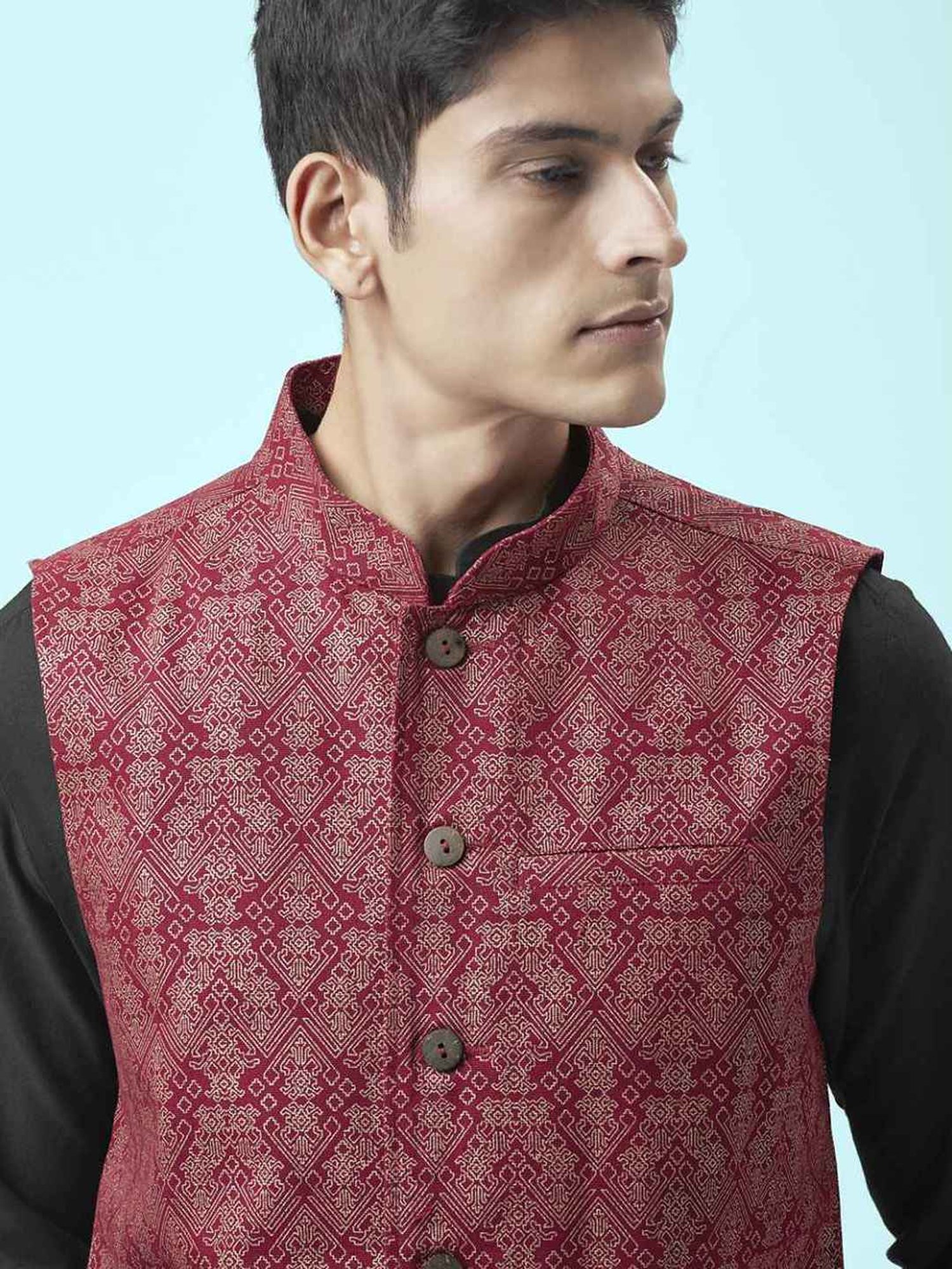 Buy Indus Route By Pantaloons Grey Linen Nehru Jacket - Nehru Jackets for  Men 1338738