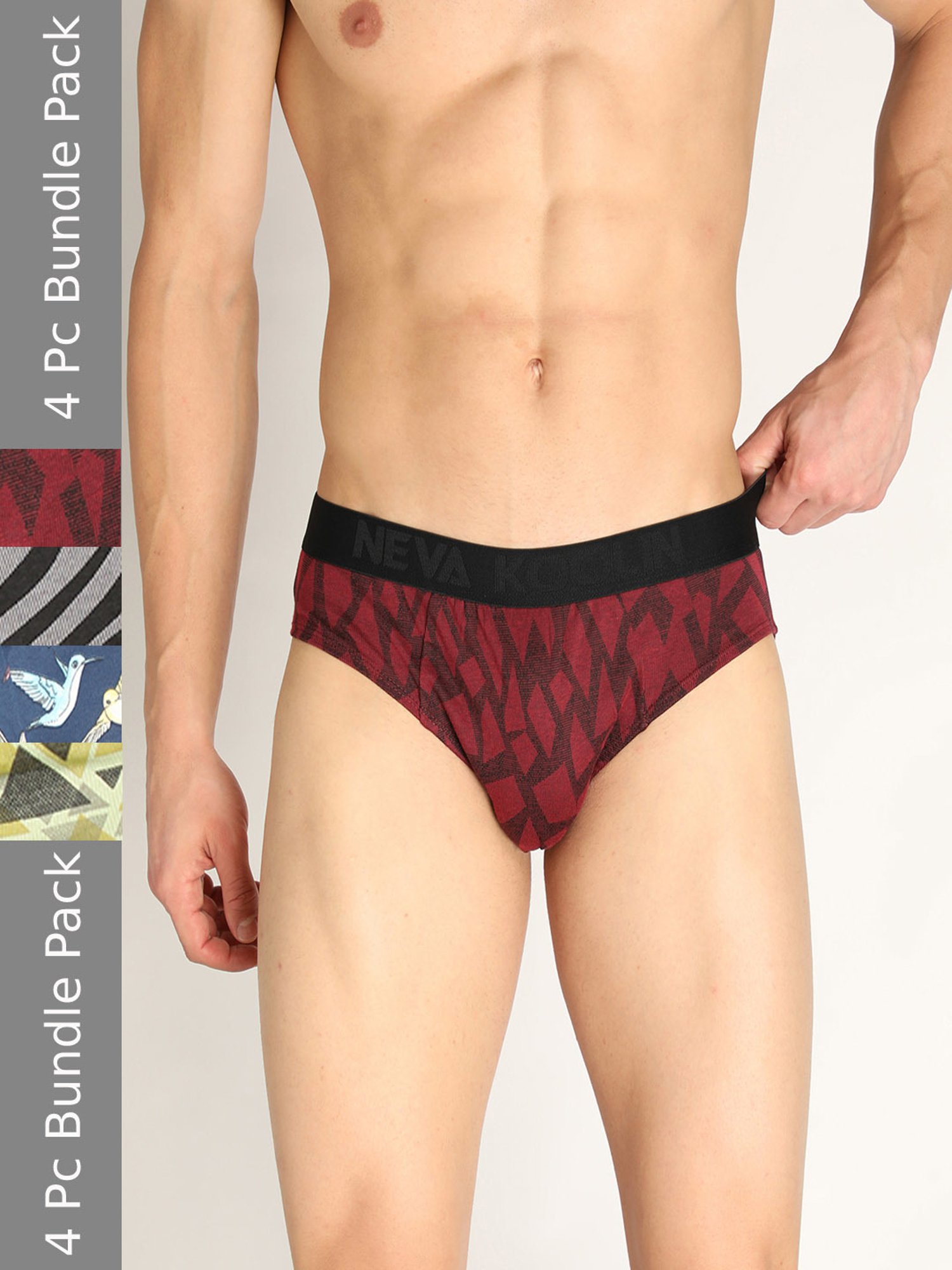 Neva Multicolor Printed Briefs - Pack of 4