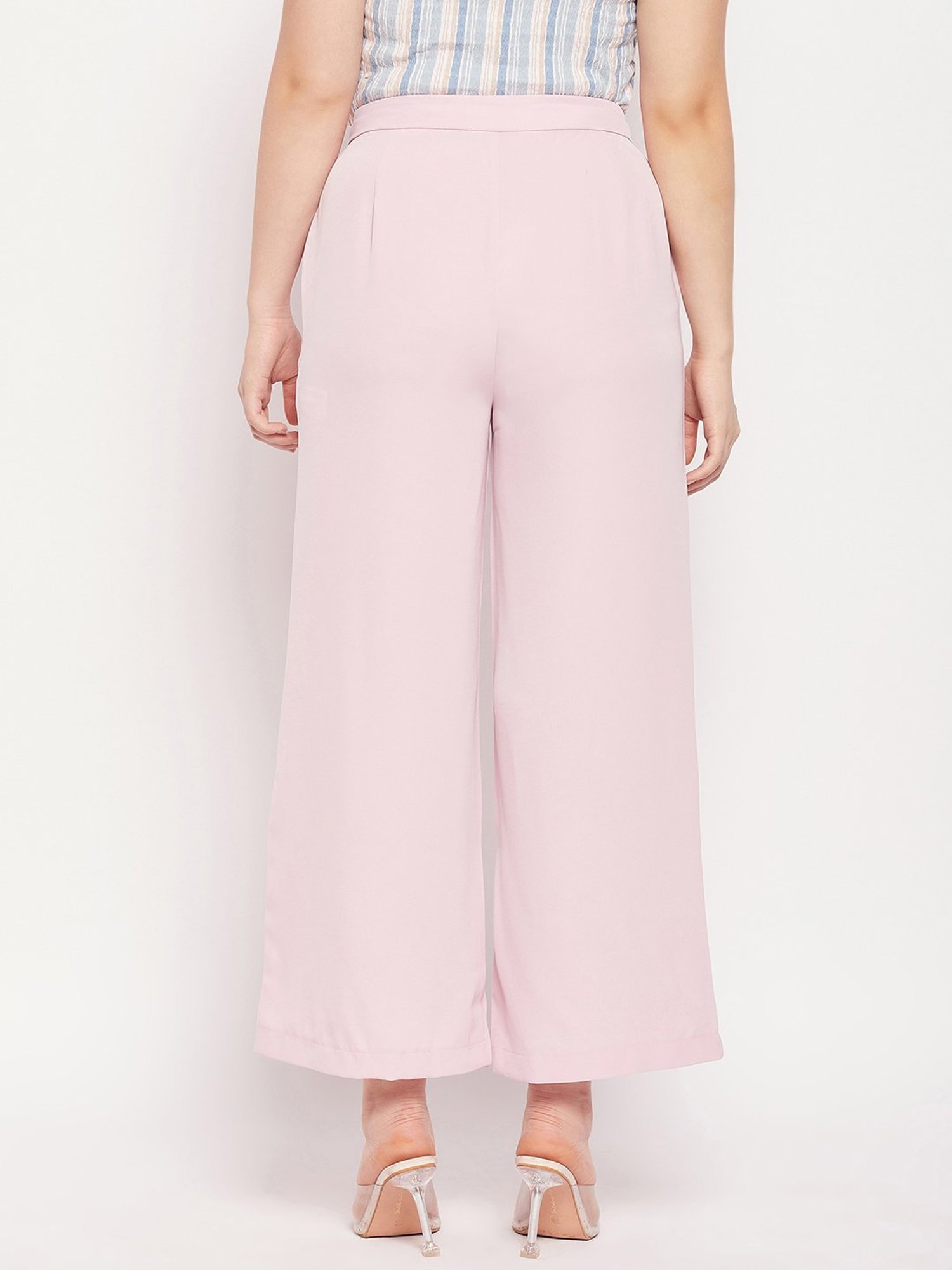 Buy Pink Trousers & Pants for Women by MADAME Online | Ajio.com