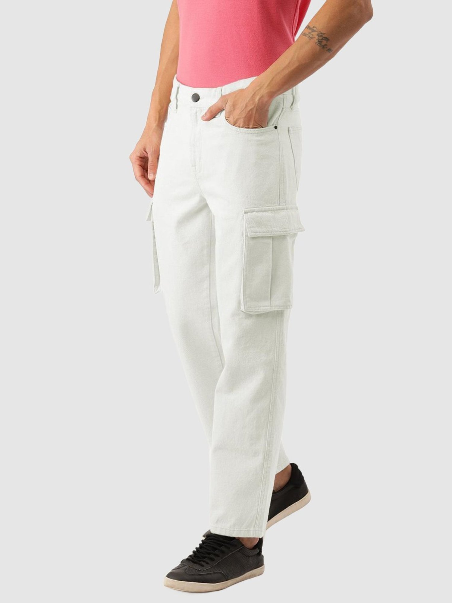 Marcel - Linen Cotton Cargo Trouser - White – POE.NET