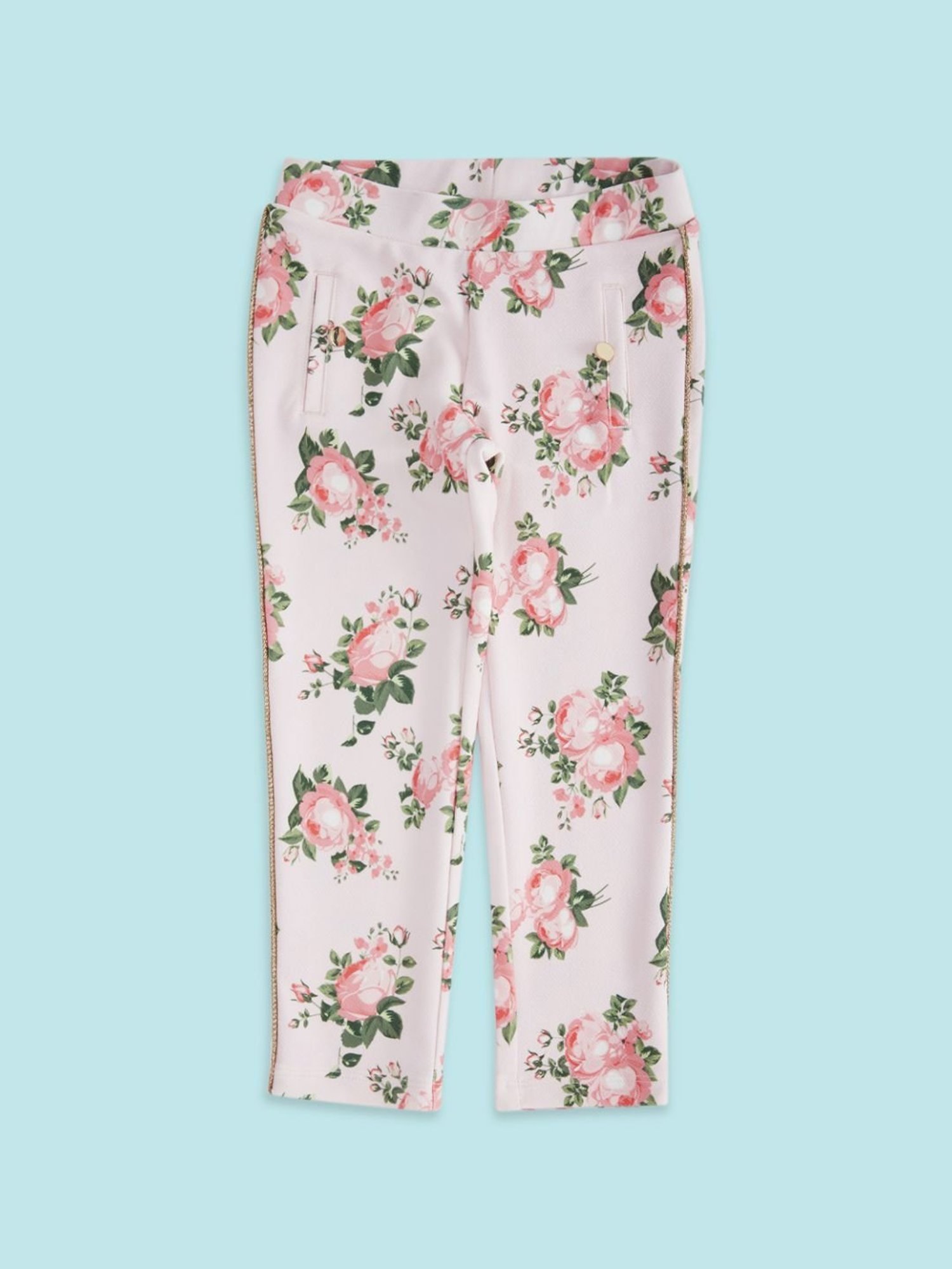 Pantaloons Junior Pink Floral Print Jeggings