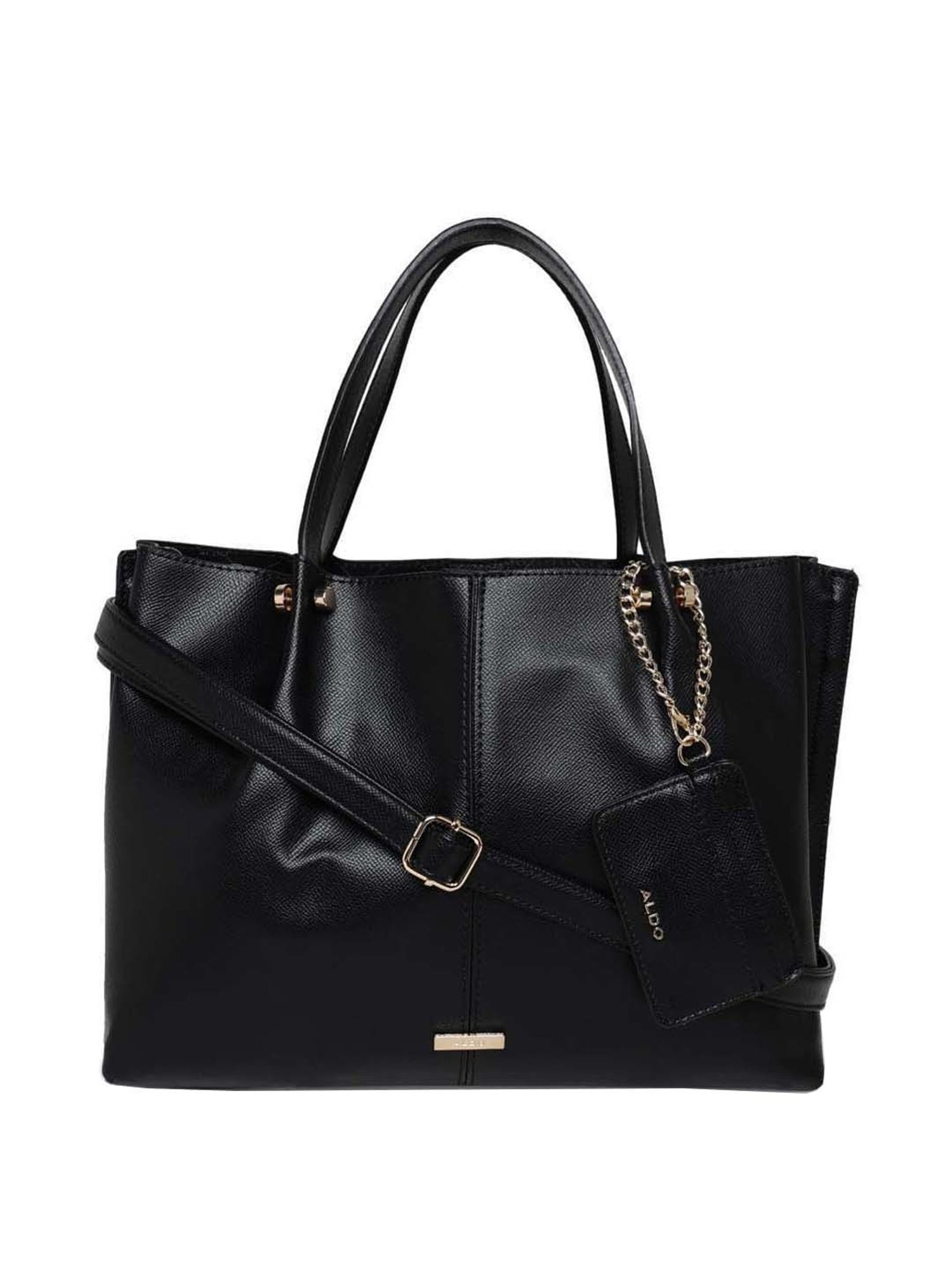 Buy Aldo GWOINWAN001 Black Solid Medium Tote Handbag Online At