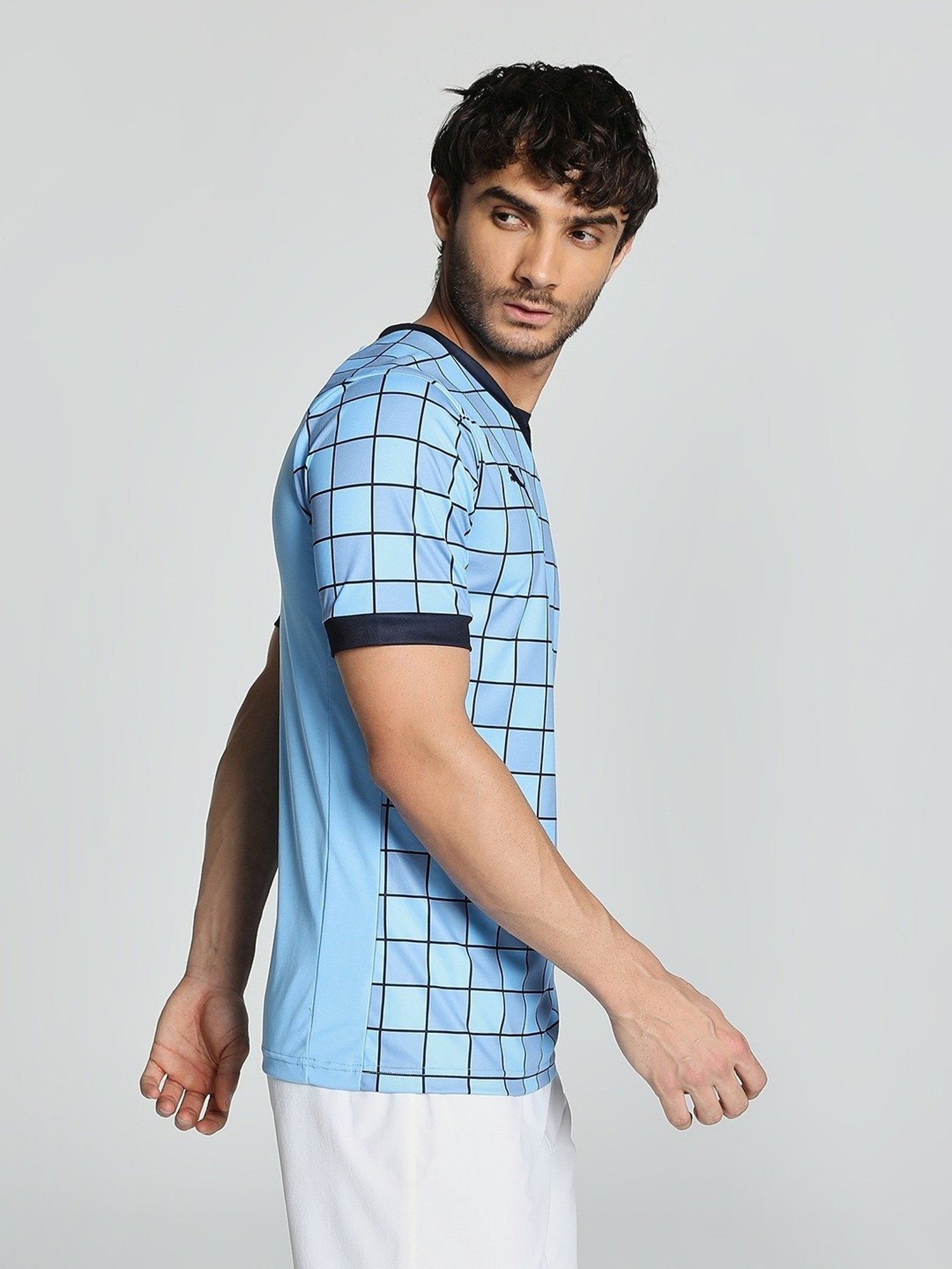 Buy Puma Light Blue Slim Fit Printed Jersey for Mens Online @ Tata CLiQ