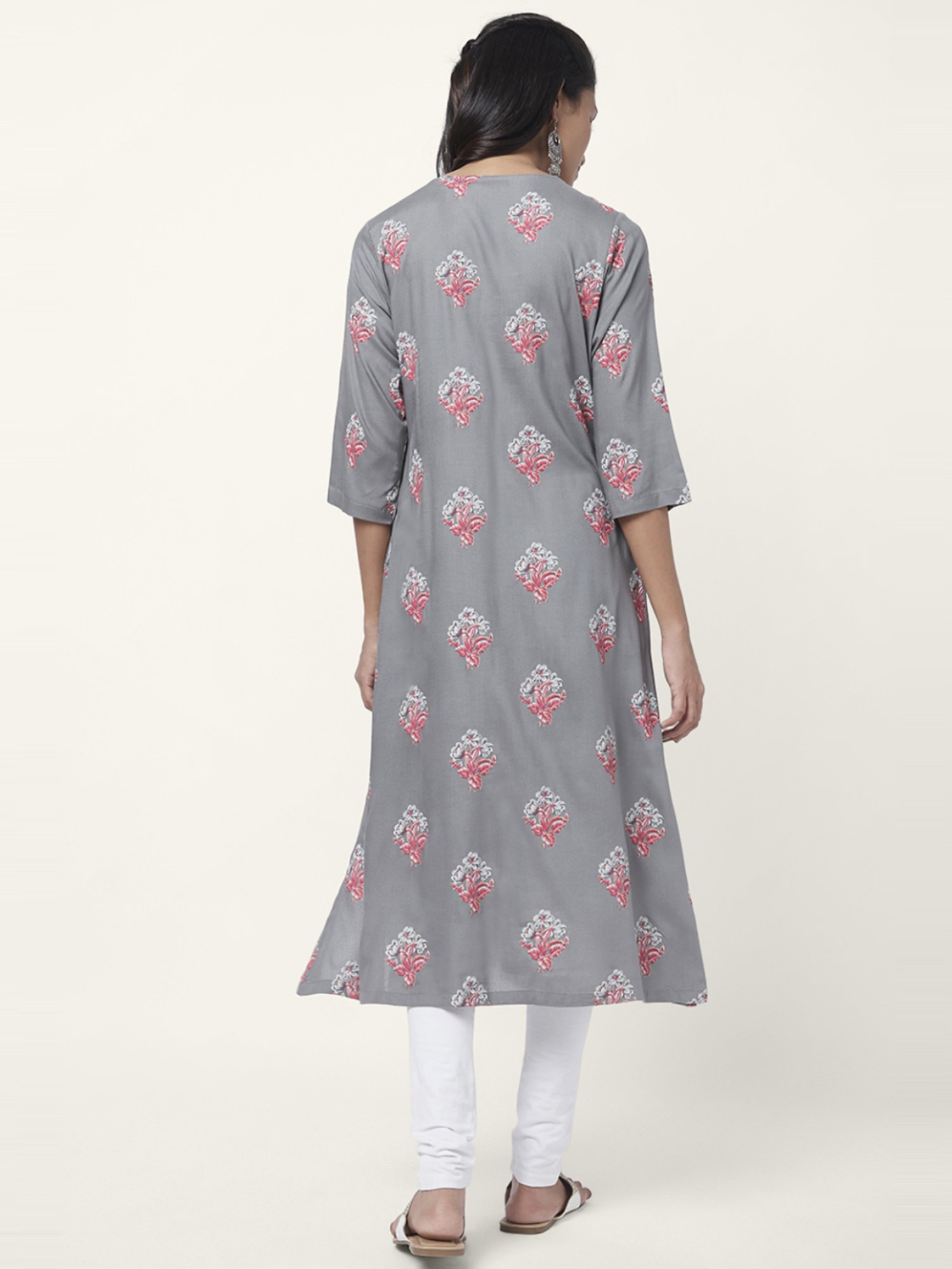 Rangmanch by Pantaloons Grey Printed A Line Kurta