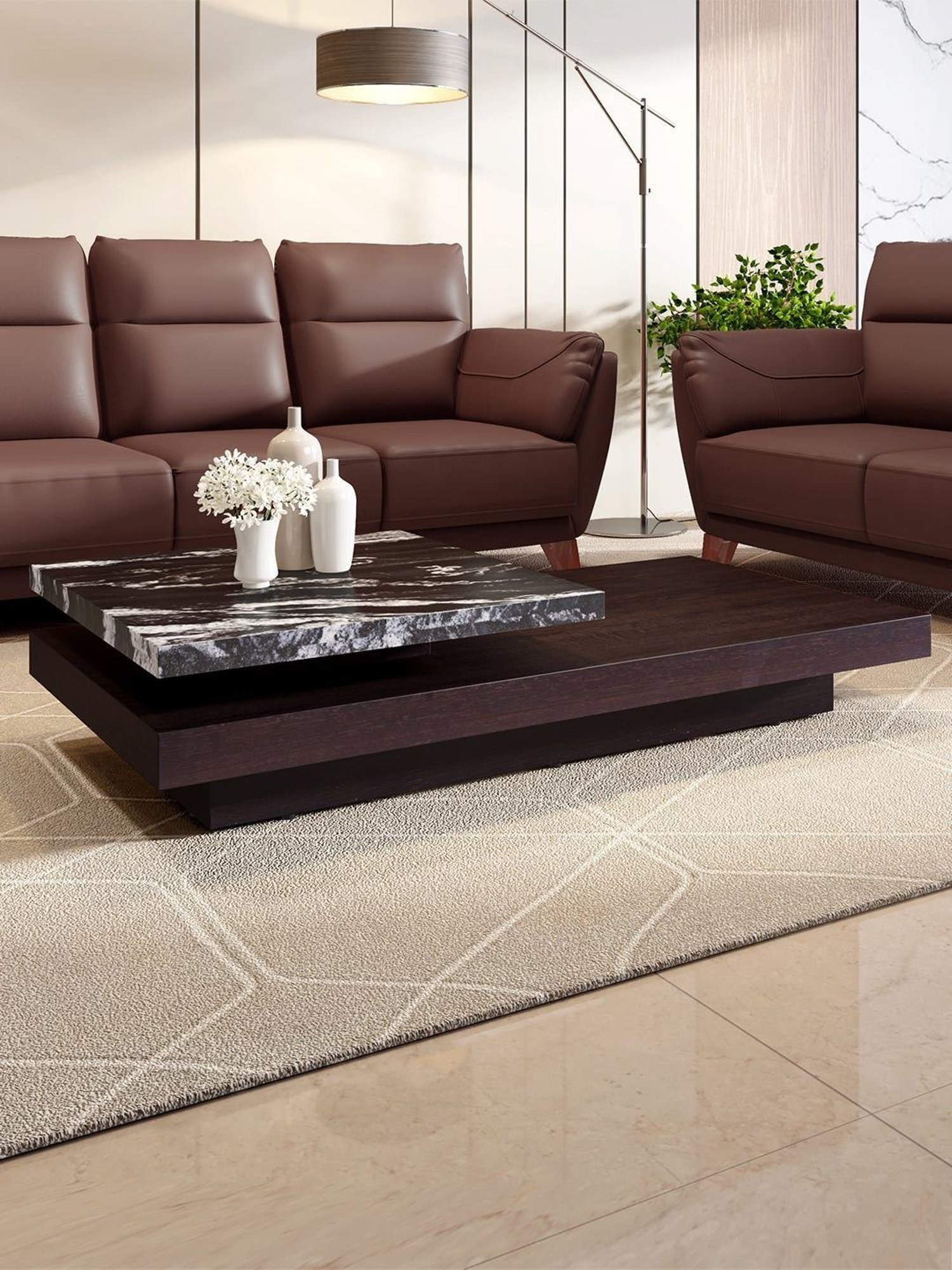 Buy Durian Hendricks Brown Engineered Wood Coffee Table at Best
