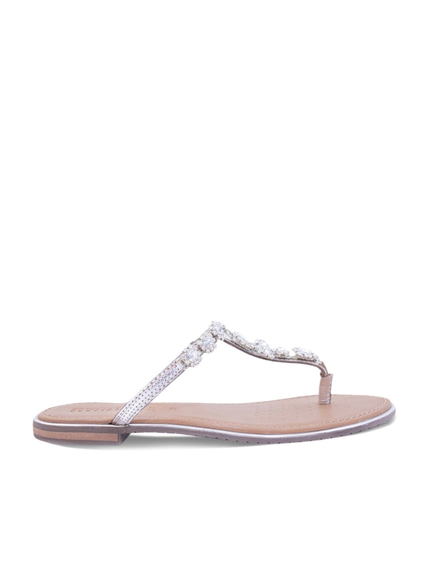Sandal Type: Open Sandal Gray Embellished T Strap Flat Sandals, Casual Wear  at Rs 300/pair in New Delhi