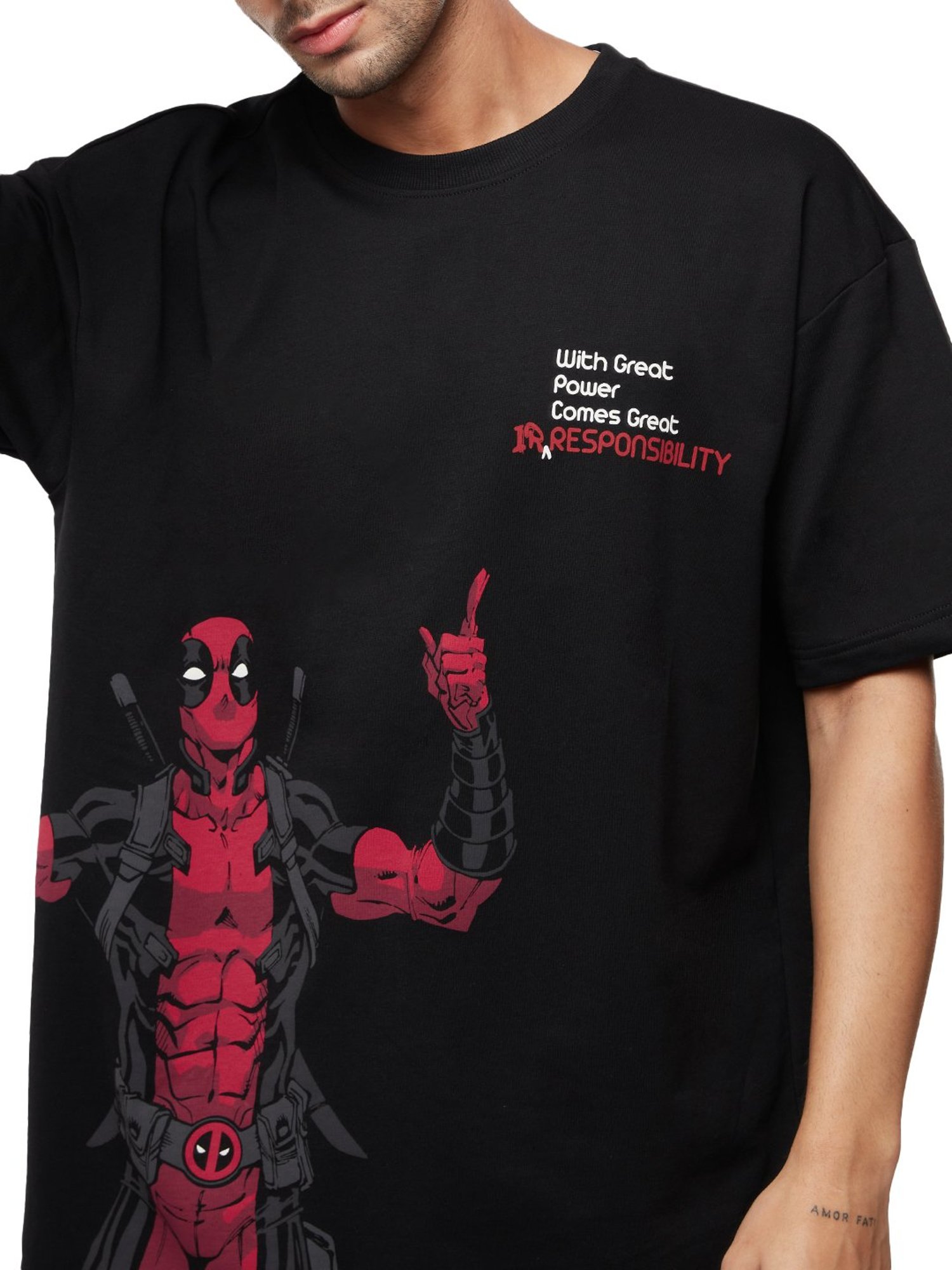 Deadpool India Oversized Dropshoulder Unisex Black T-Shirt