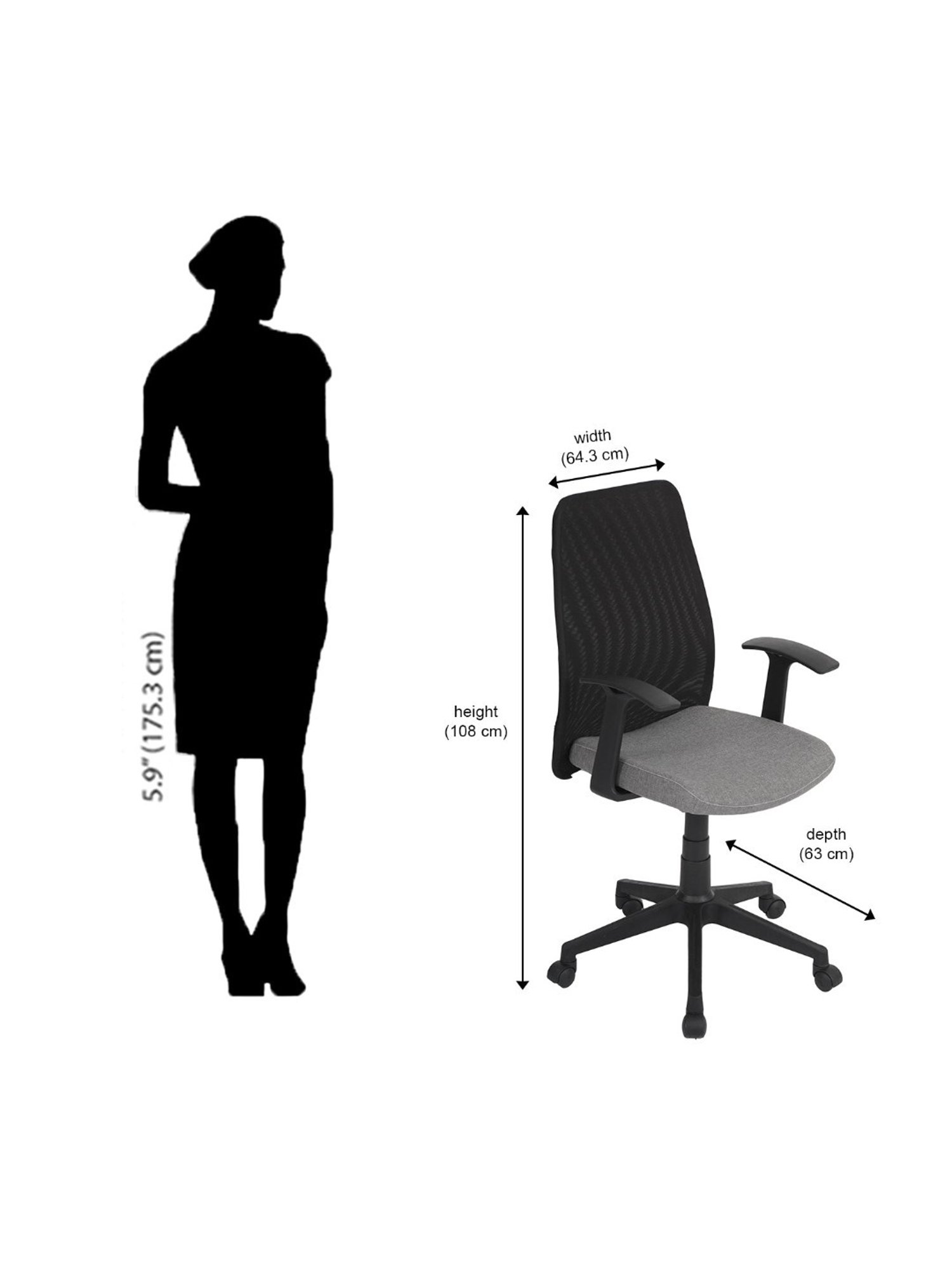 Thames ergonomic chair in black colour by discount nilkamal