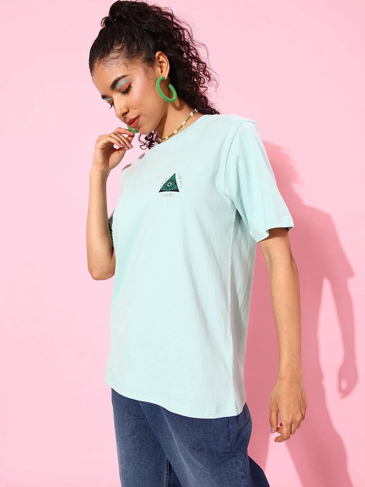 Buy Dillinger Light Pink Cotton T-Shirt for Women Online @ Tata CLiQ